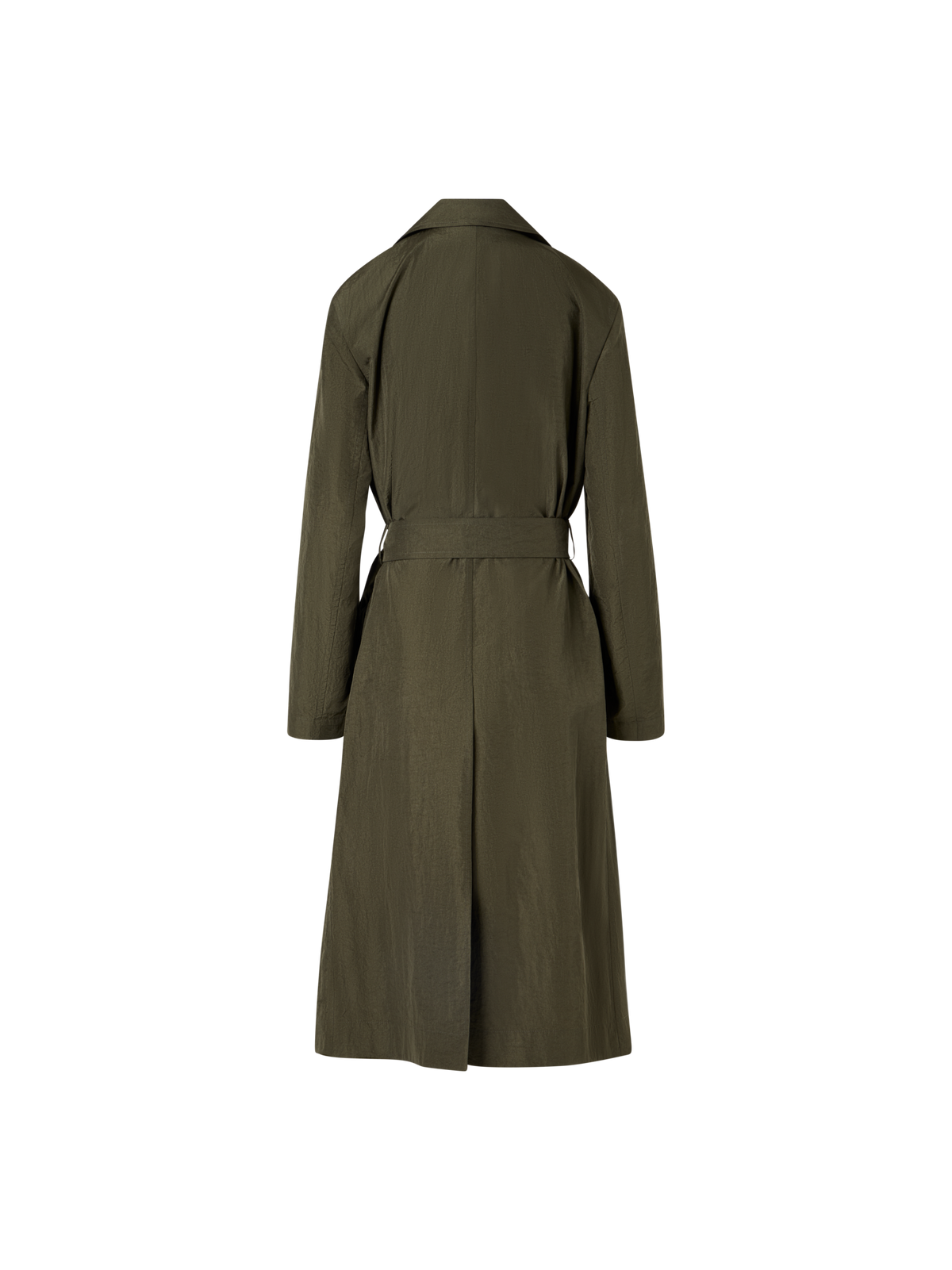 Designer Langärmeliger Trenchcoat aus Crinkled-Parachute-Taft - Grün
