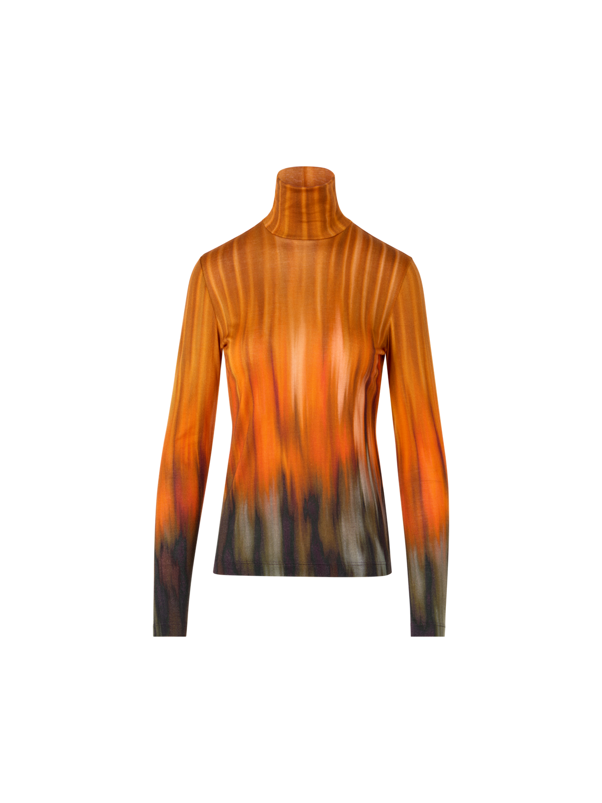 Designer Shirt aus Kaschmirseide mit Fuego Negro Print - Schwarz - Orange - Bunt