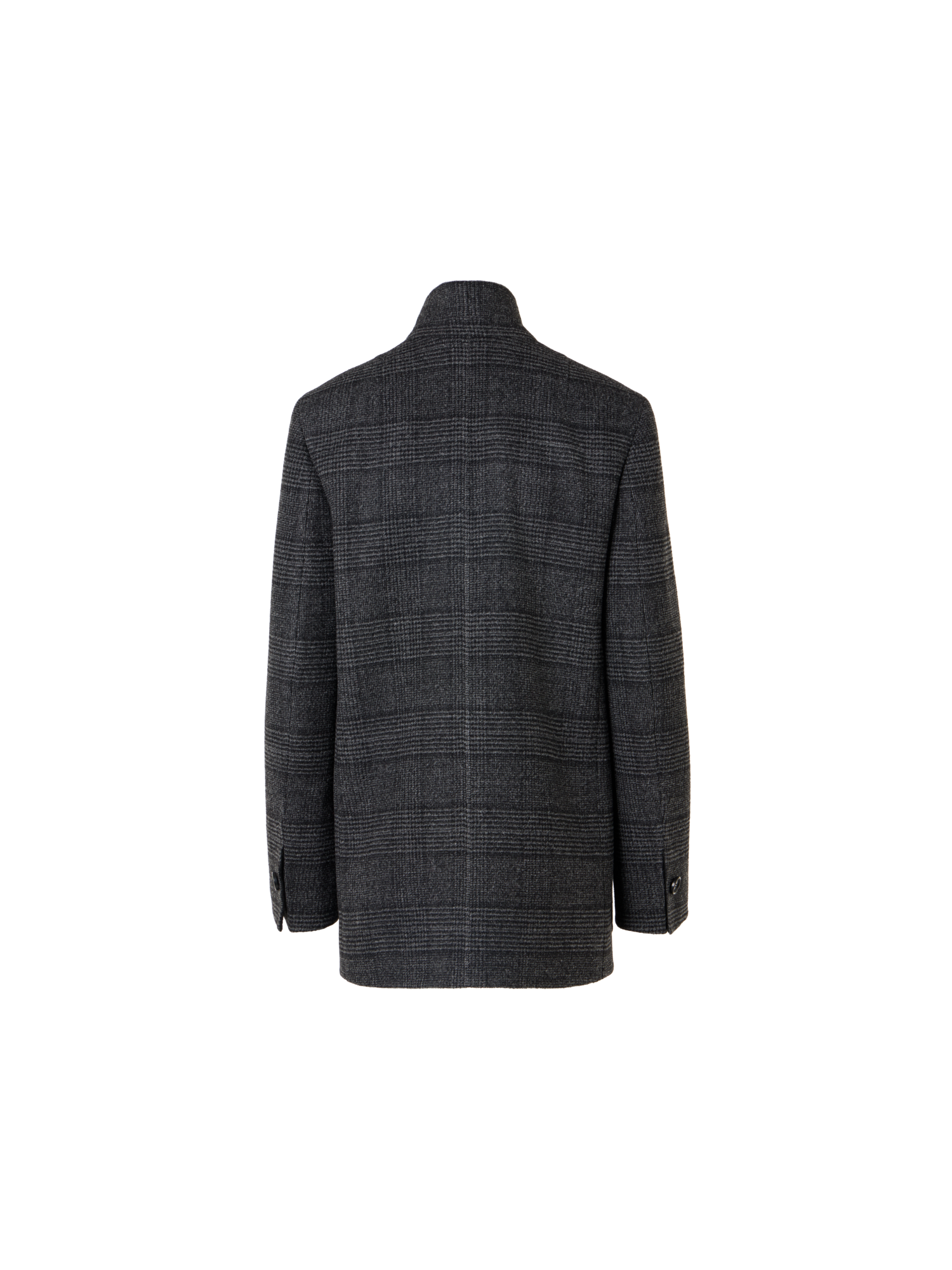 Designer Cardigan-Jacke aus Woll-Double-Face mit Glencheck - Grau - Bunt - Schwarz