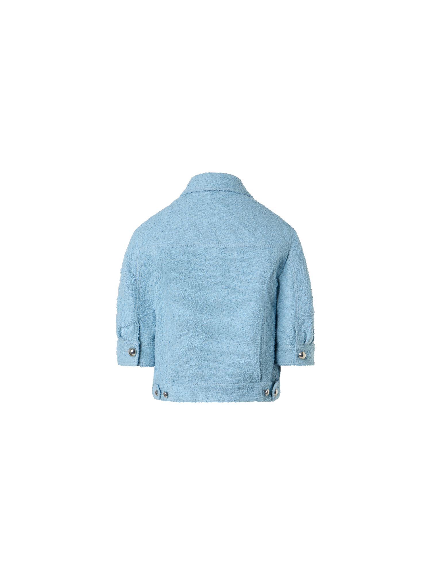 Designer Kurze Sommer-Jacke aus Bouclé-Baumwolle - Blau