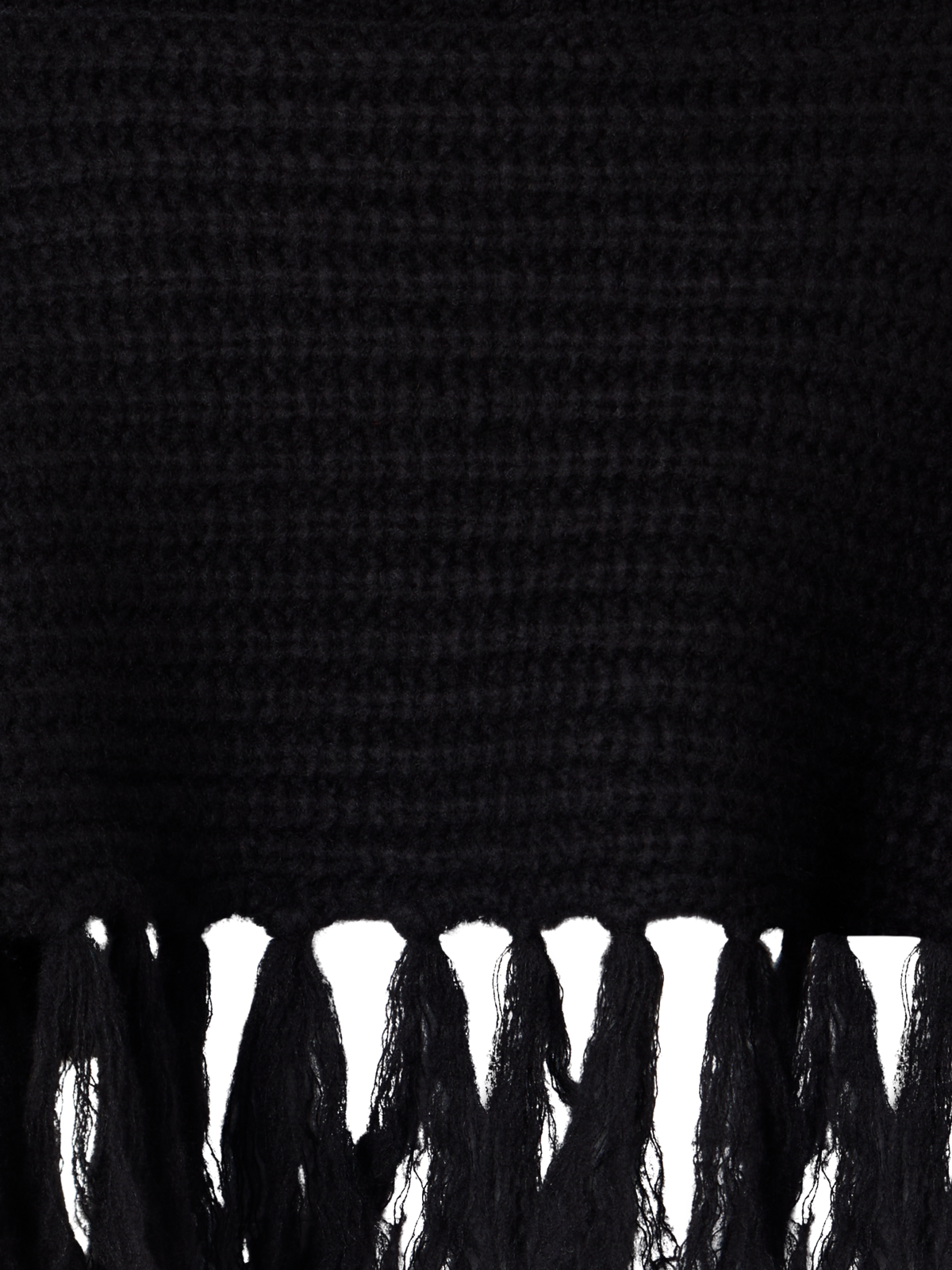 Designer Cape-Schal aus Kaschmirseide mit Rollkragen - Schwarz