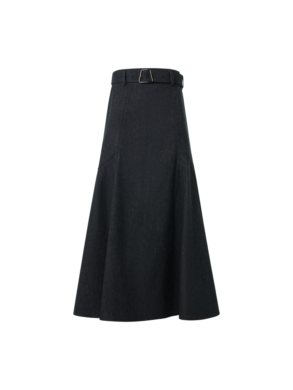 Designer Denim Midirock in A-Linie - Schwarz
