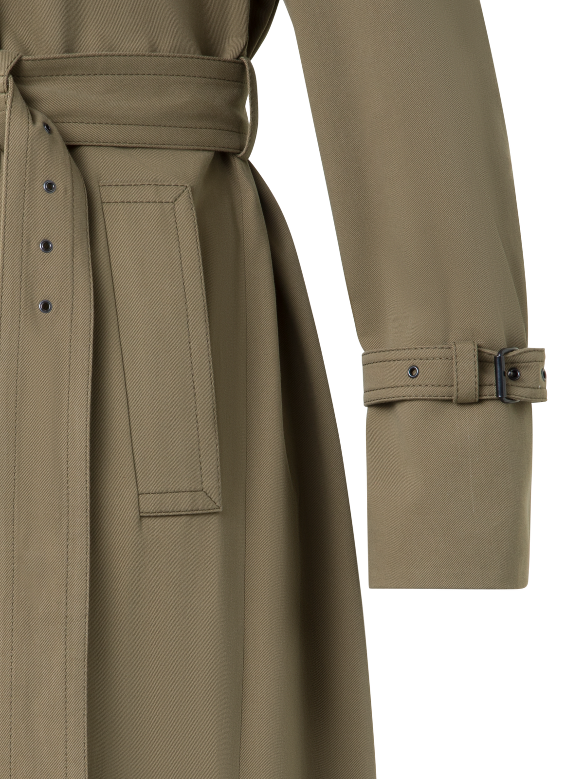 Designer Langer wasserabweisender Maxi-Trenchcoat - Grün