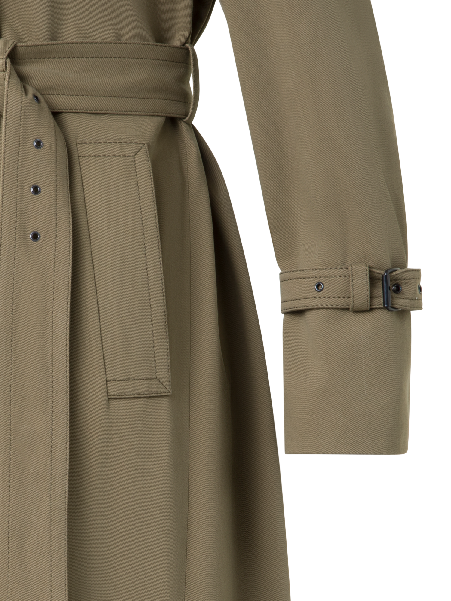 Designer Langer wasserabweisender Maxi-Trenchcoat - Grün