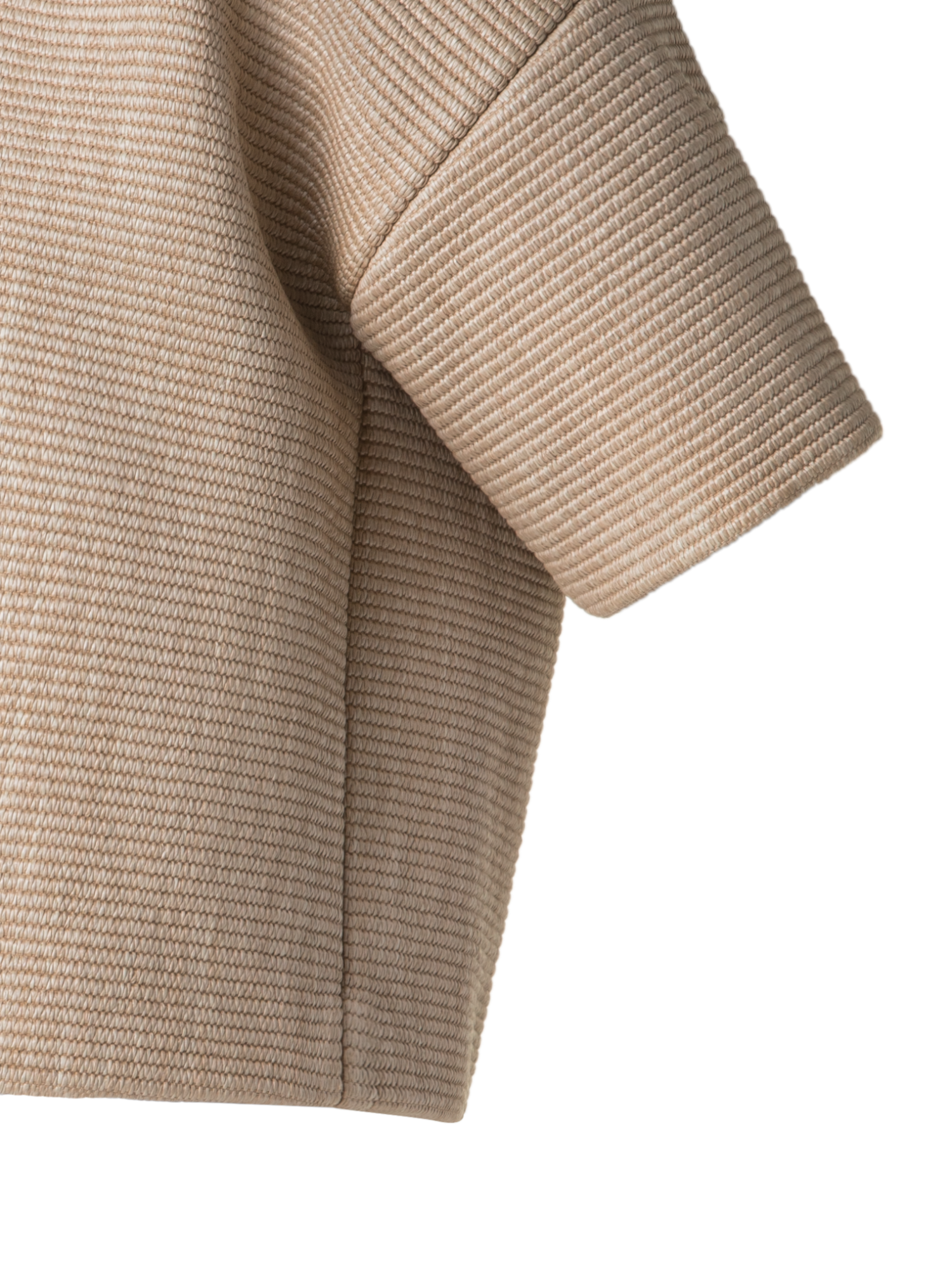Designer Boxy-Bluse aus weichem Baumwoll-Raffia - Beige