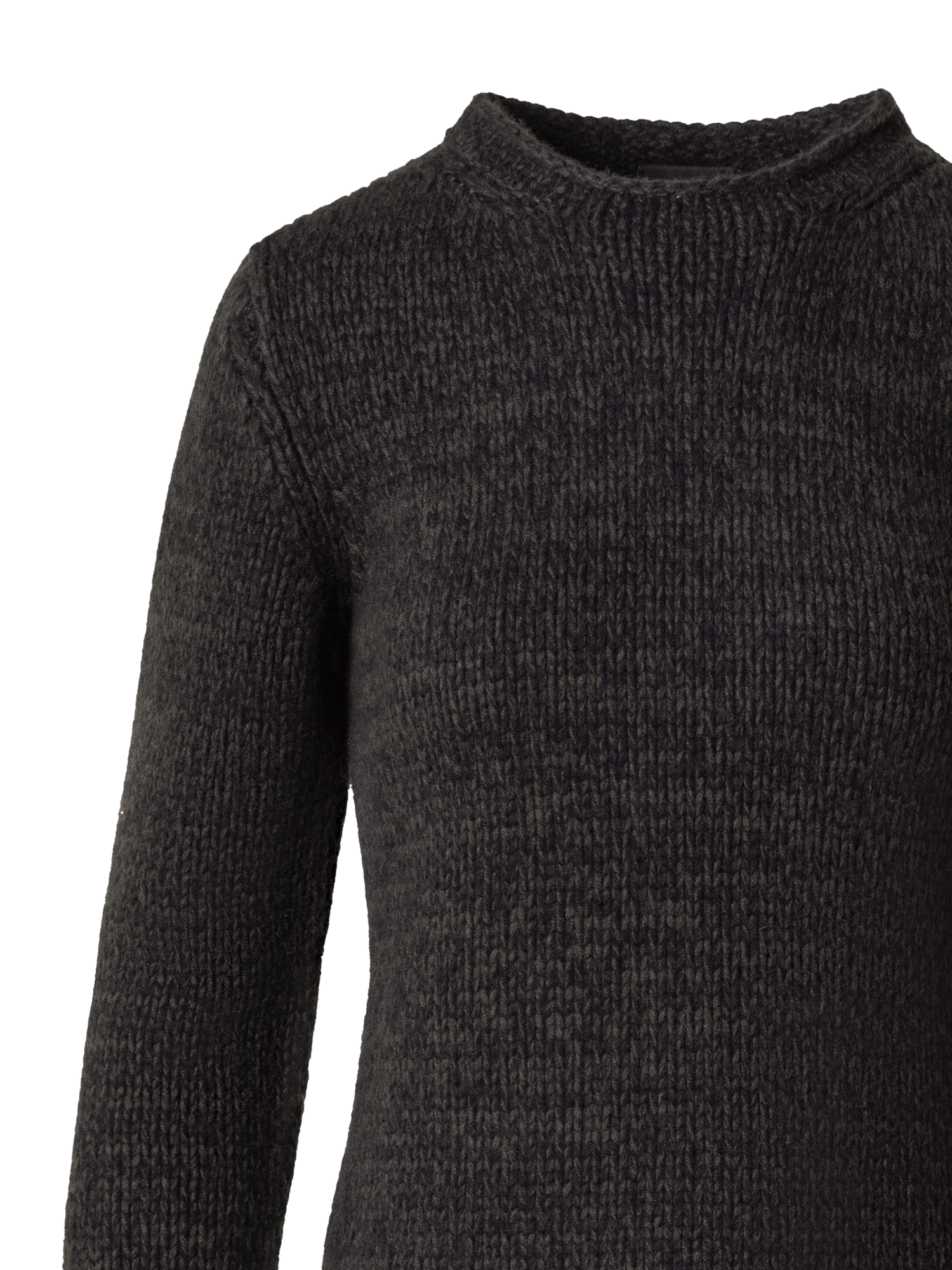 Designer Mouliné Grobstrickpullover aus Kaschmirwolle - Grün - Bunt