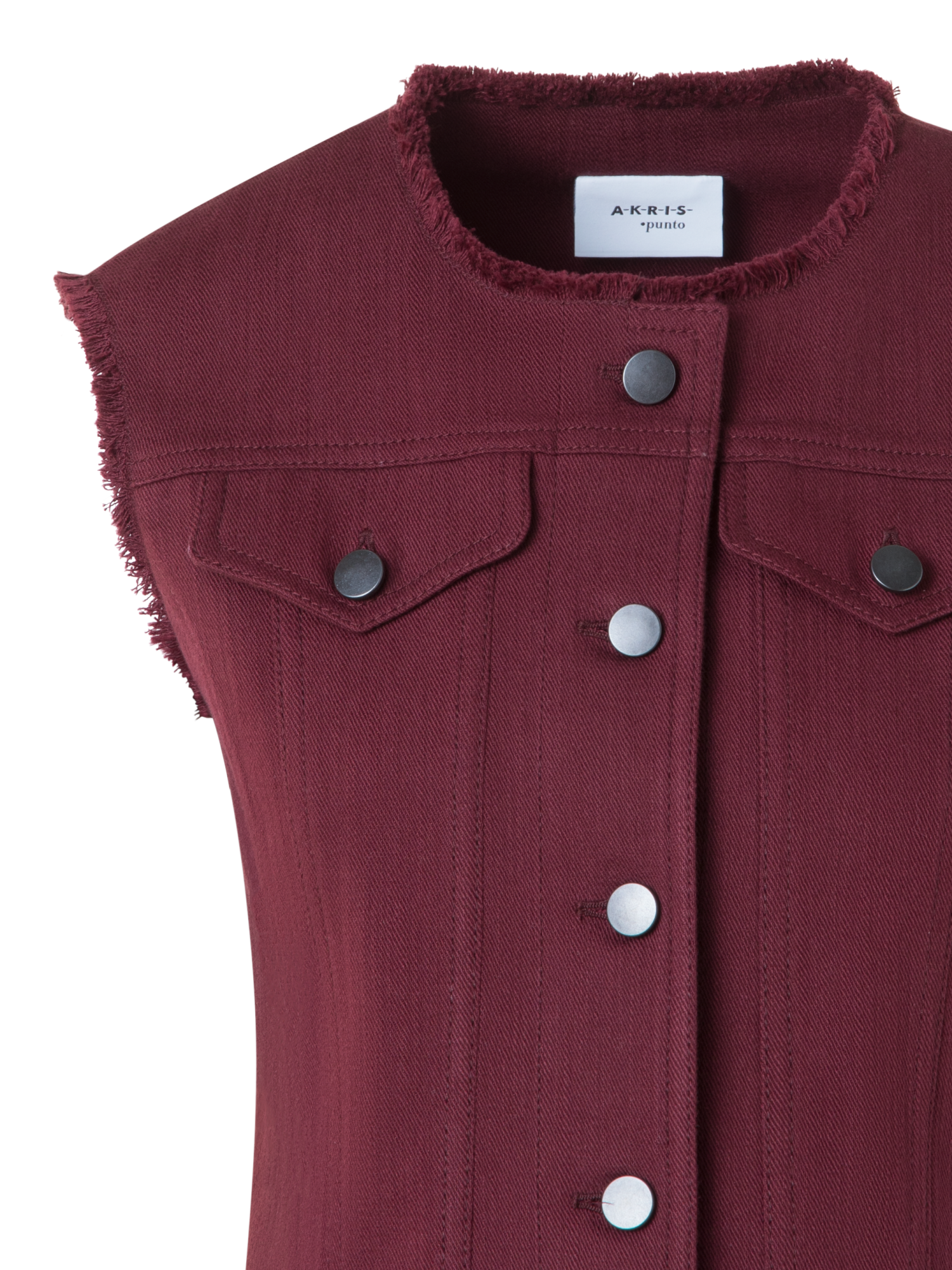Designer Gilet aus Baumwoll-Denim - Violett - Rot