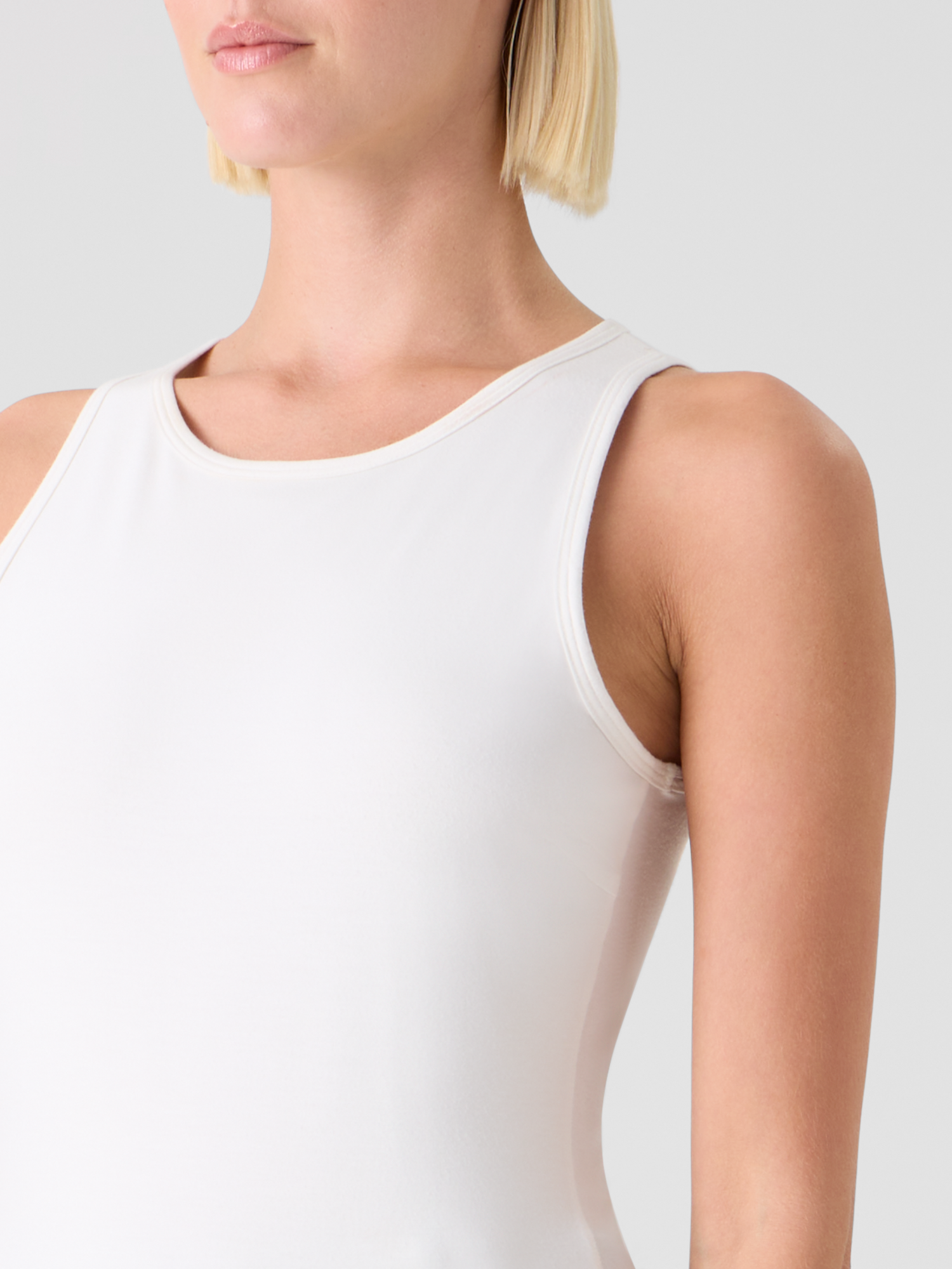 Designer Tailliertes Speedo-Top aus Stretch-Modal-Jersey - Ecru 