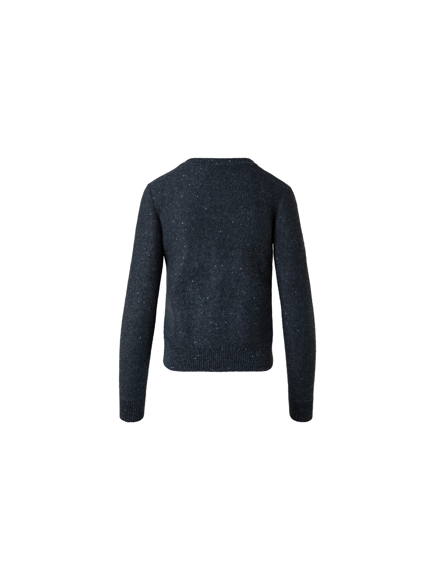 Designer Leinen-Baumwoll-Pullover mit Mikro-Pailletten - Grau