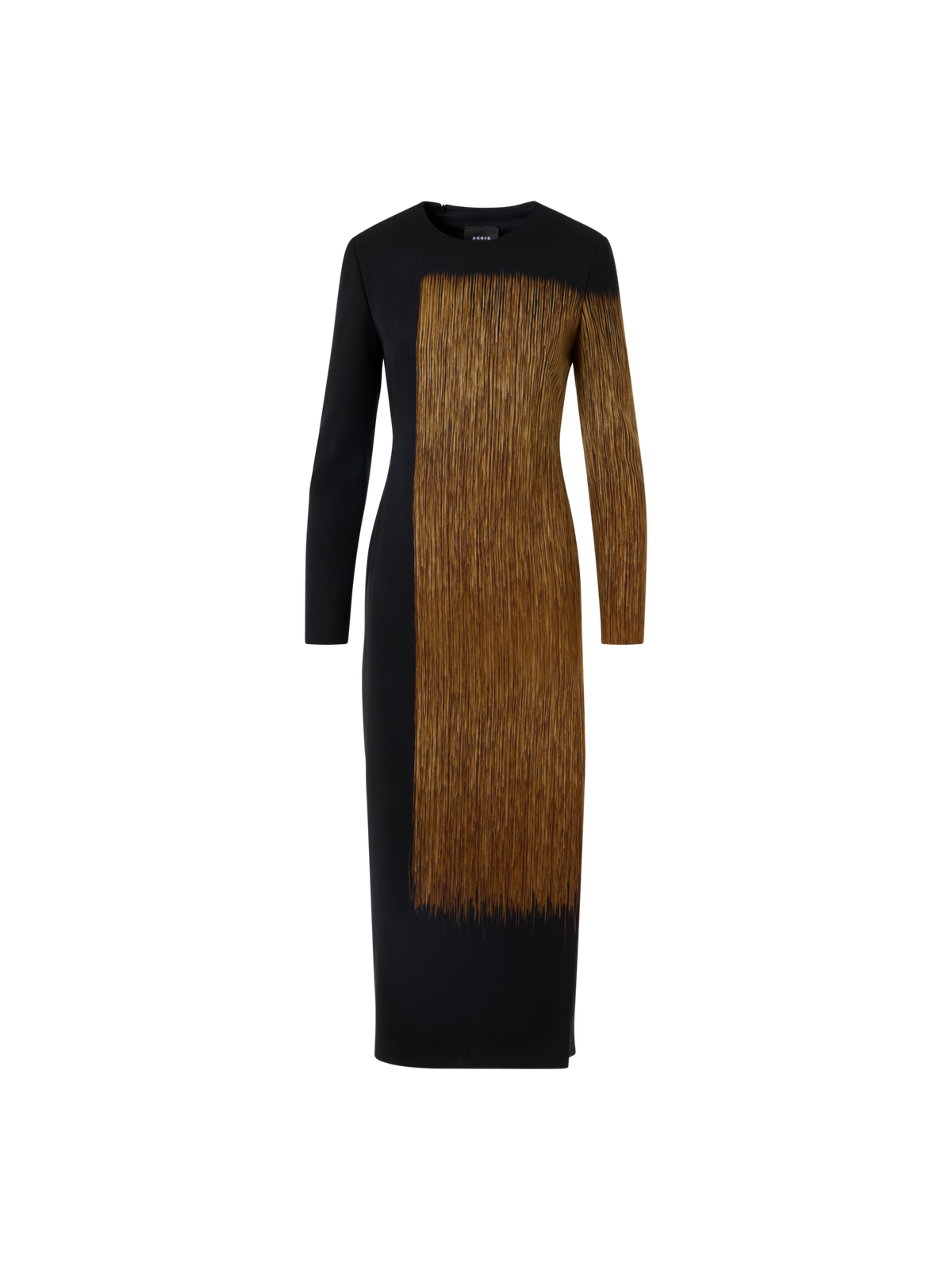 Designer Etuikleid in Midilänge mit Oro Lienzo Print - Beige - Schwarz - Bunt
