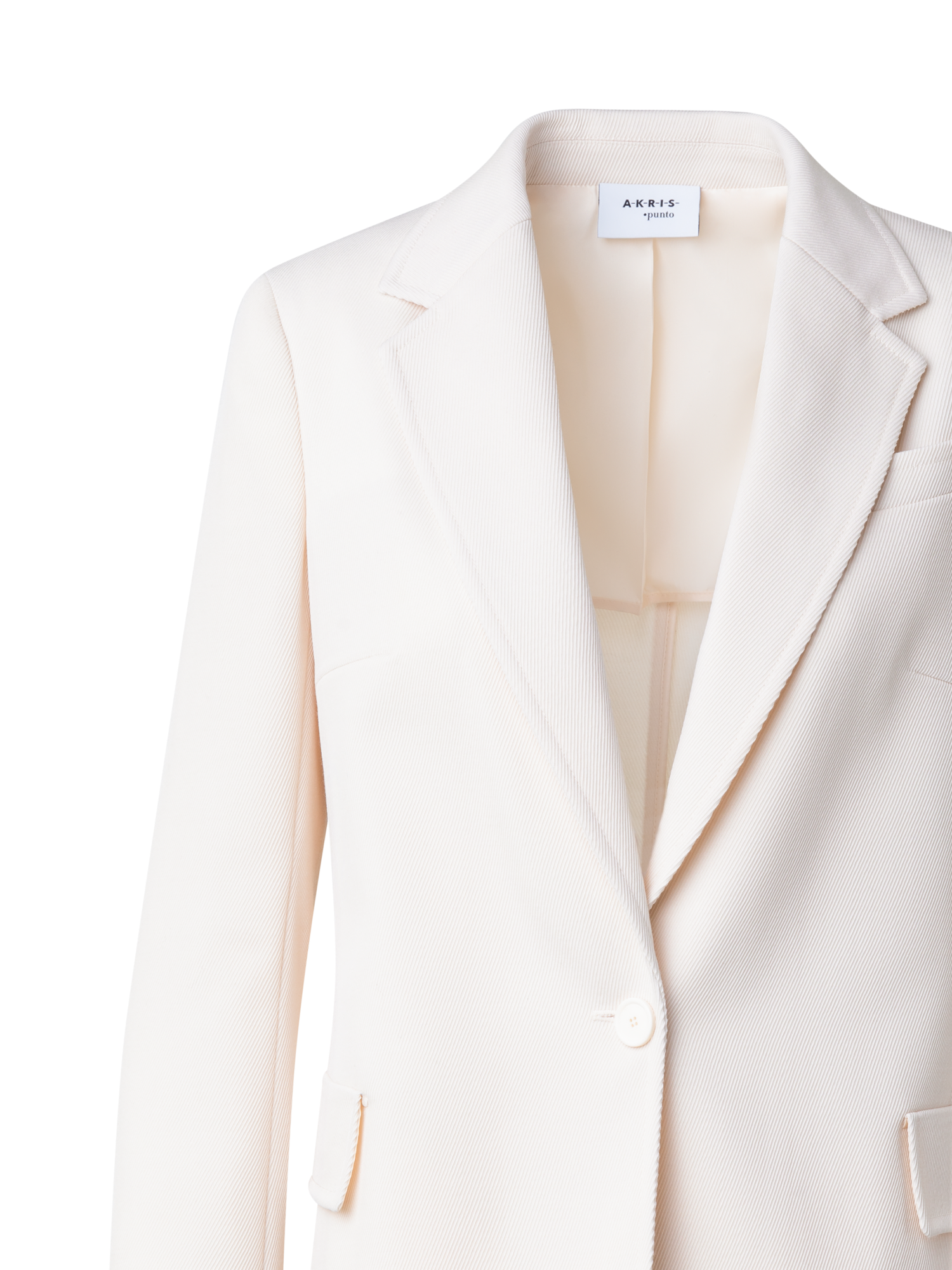 Designer Boyfriend Blazer aus Woll-Trikotine - Ecru - Weiss