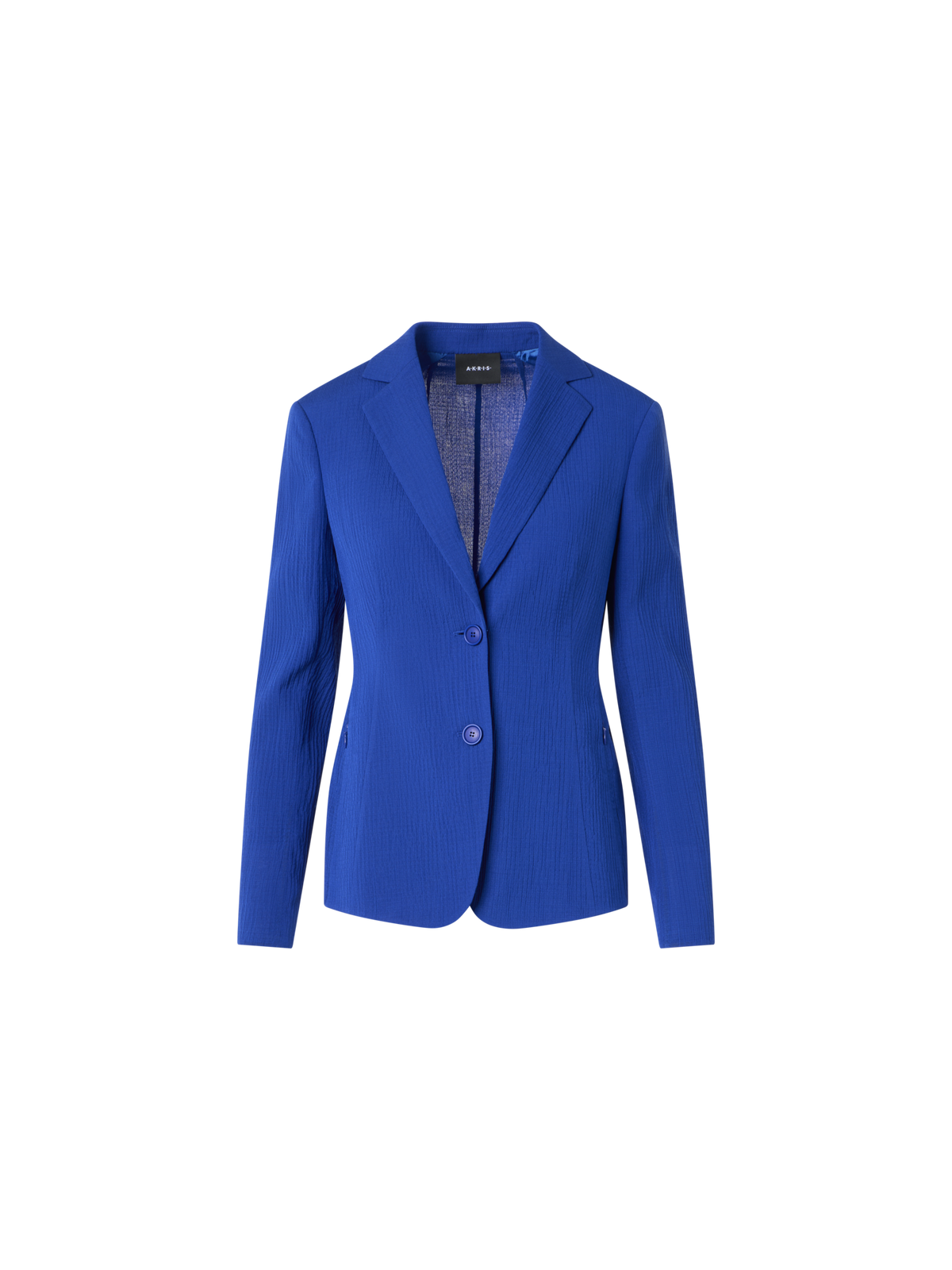 Designer Lavino Taillierte Jacke aus strukturierter Baumwollseide - Blau