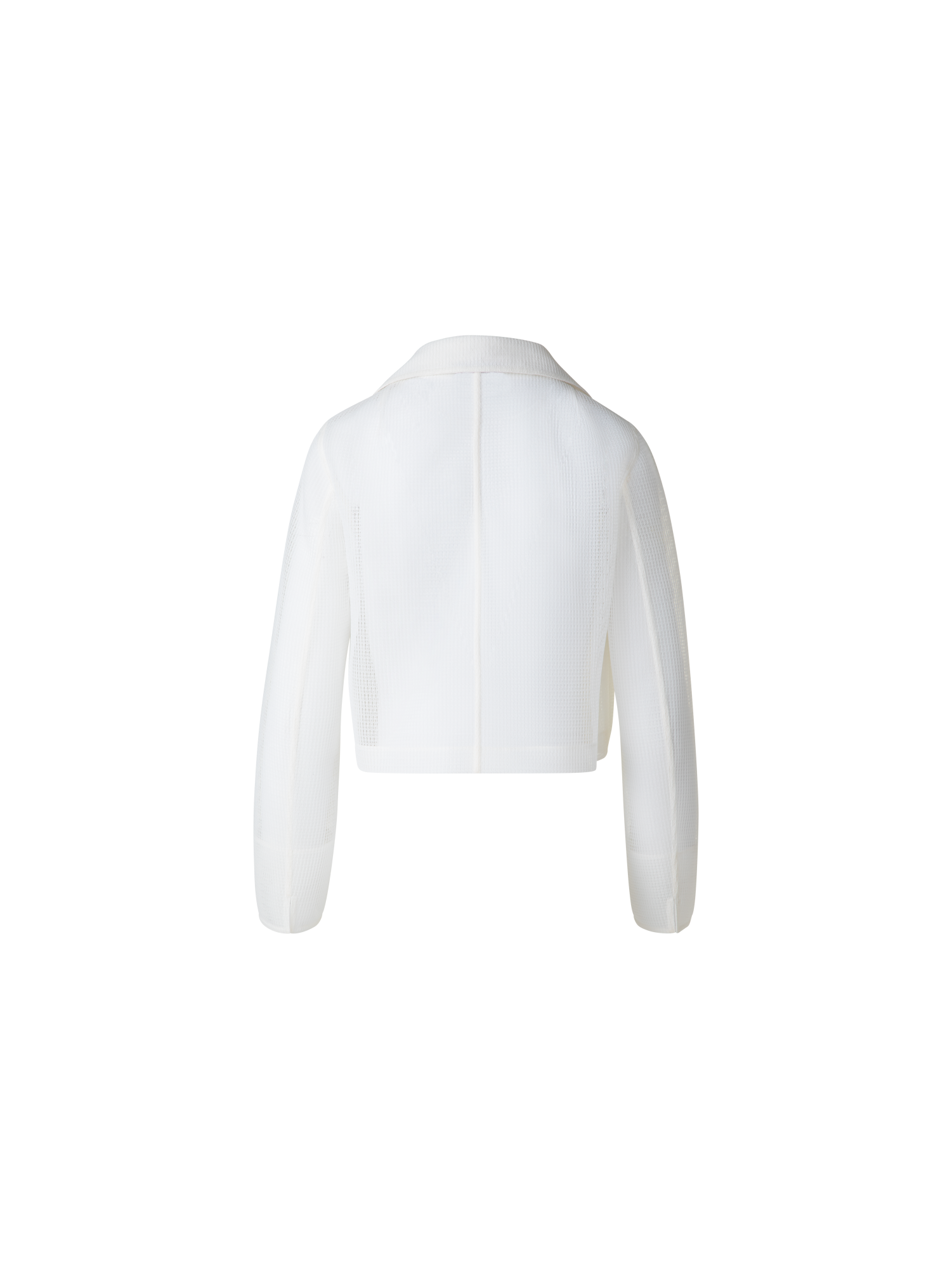 Designer Transparente Cropped-Jacke aus Techno-Grid - Weiss