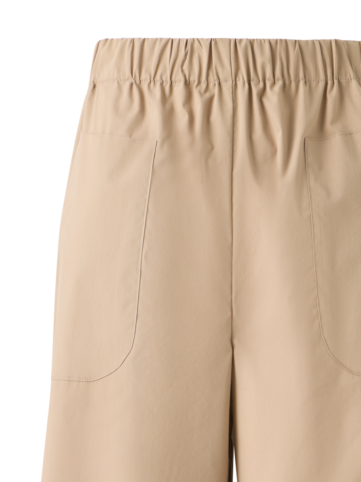 Designer Frey Cropped-Baumwoll-Culotte mit elastischem Bund - Beige