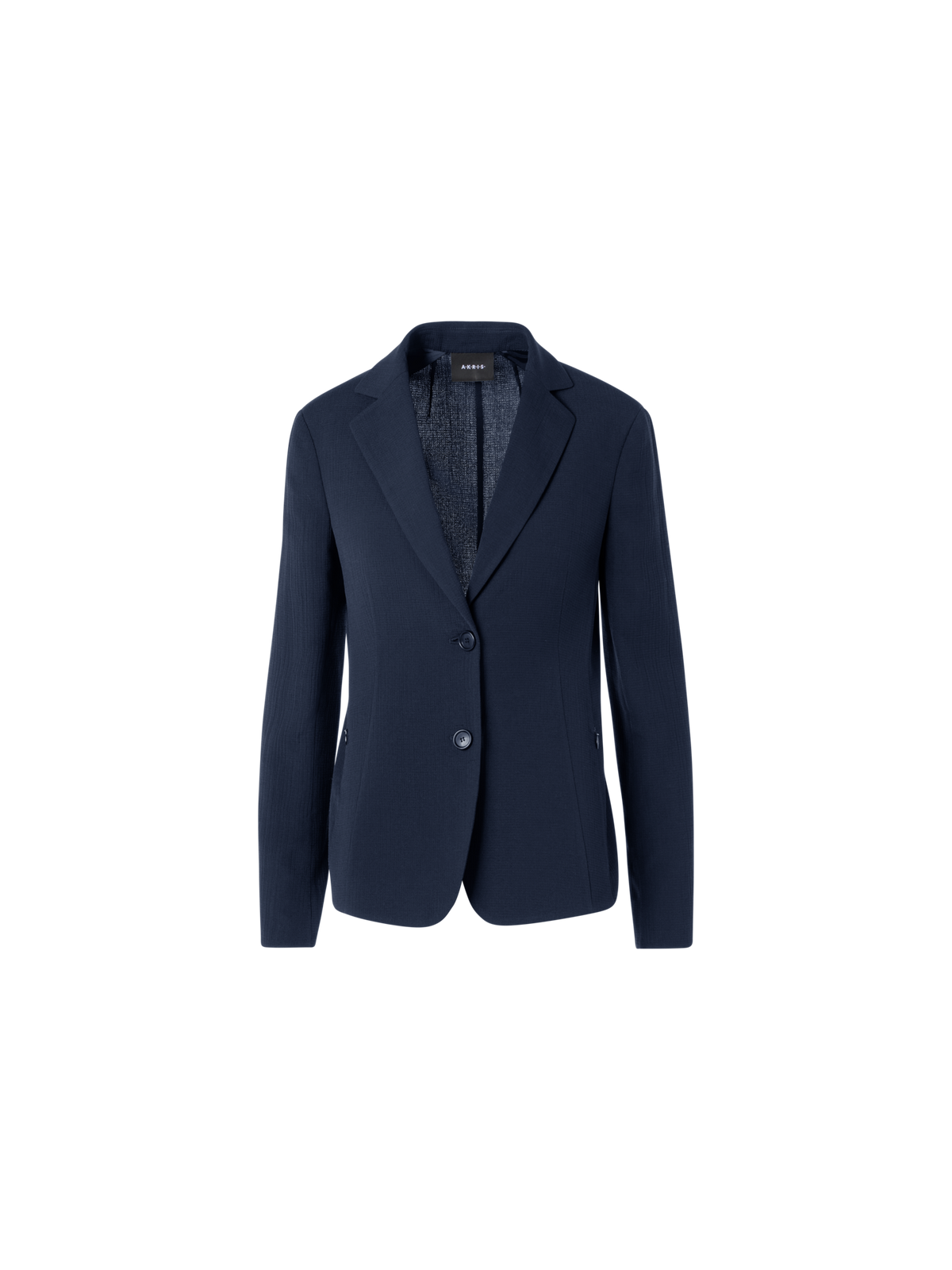 Designer Lavino Jacke aus strukturiertem Baumwoll-Seide-Doubleface - Blau
