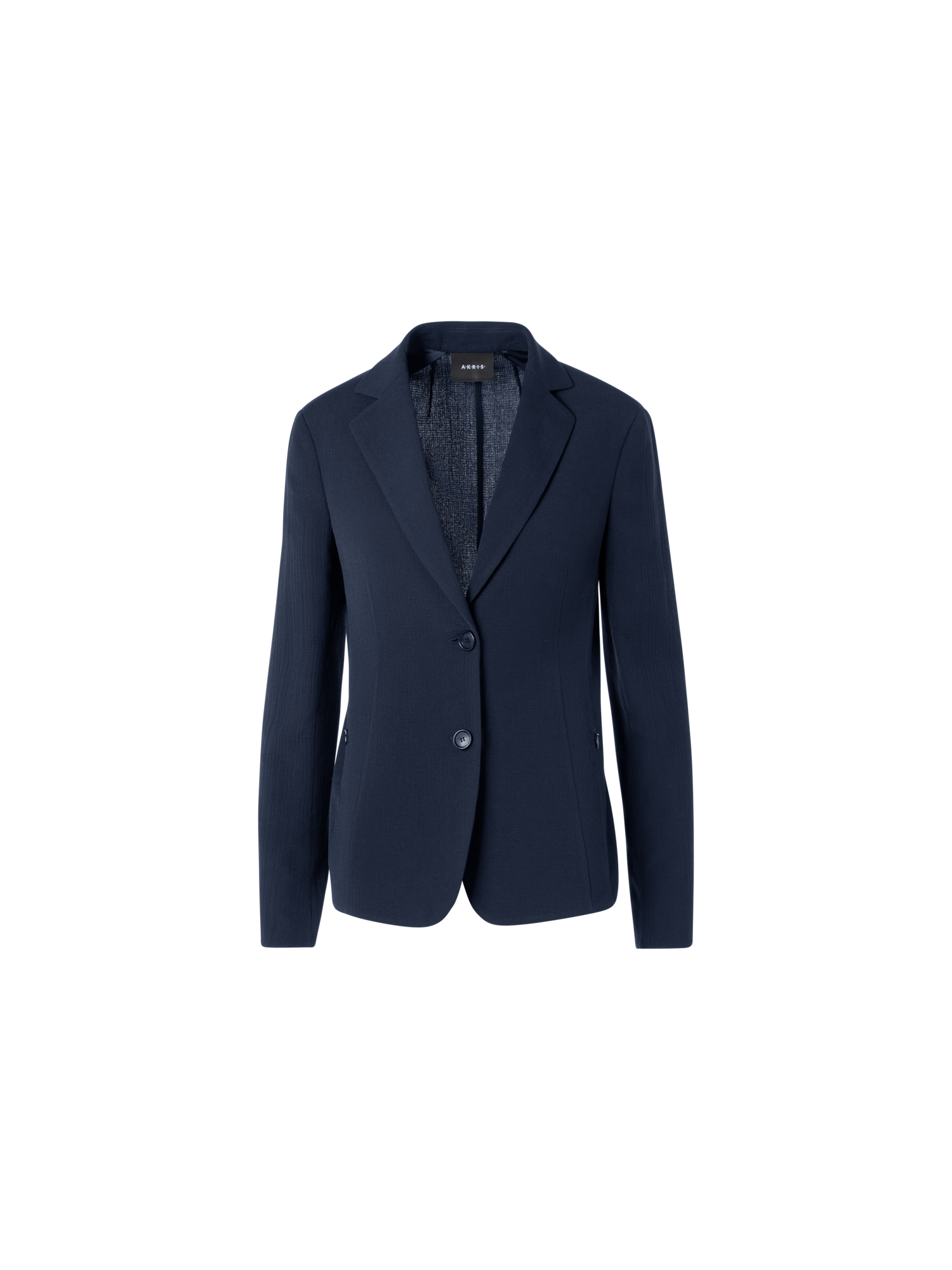 Designer Lavino Jacke aus strukturiertem Baumwoll-Seide-Doubleface - Blau
