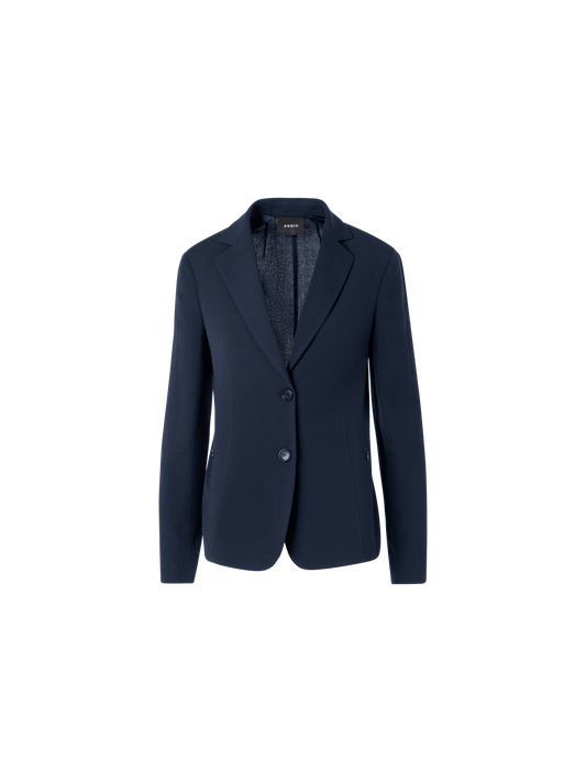 Designer Lavino Jacke aus strukturiertem Baumwoll-Seide-Doubleface - Blau