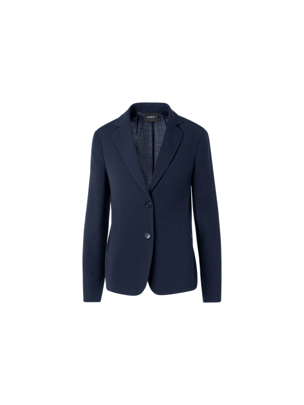 Designer Lavino Jacke aus strukturiertem Baumwoll-Seide-Doubleface - Blau