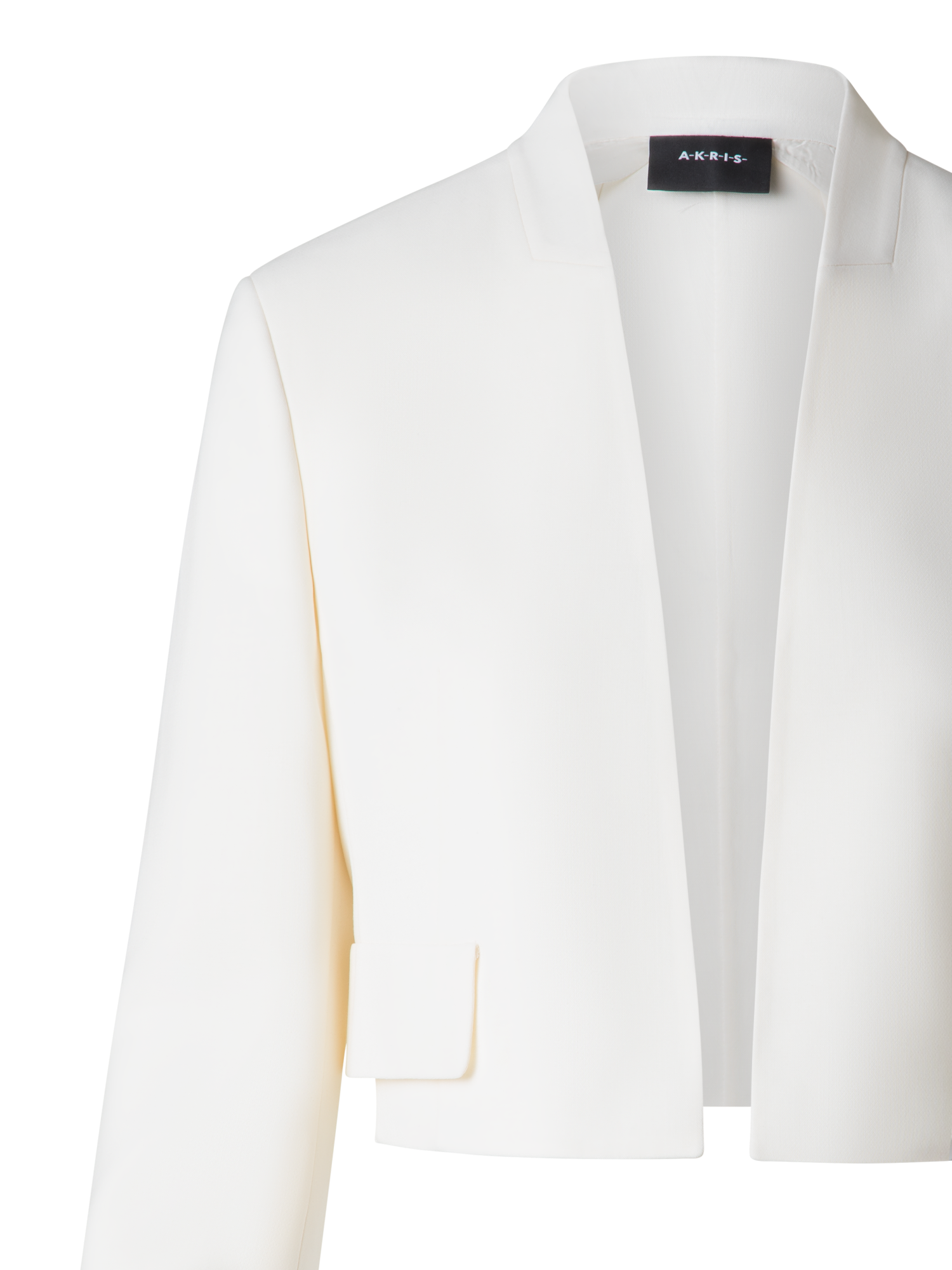 Designer Kurze Jacke aus Woll-Doubleface - Ecru - Weiss