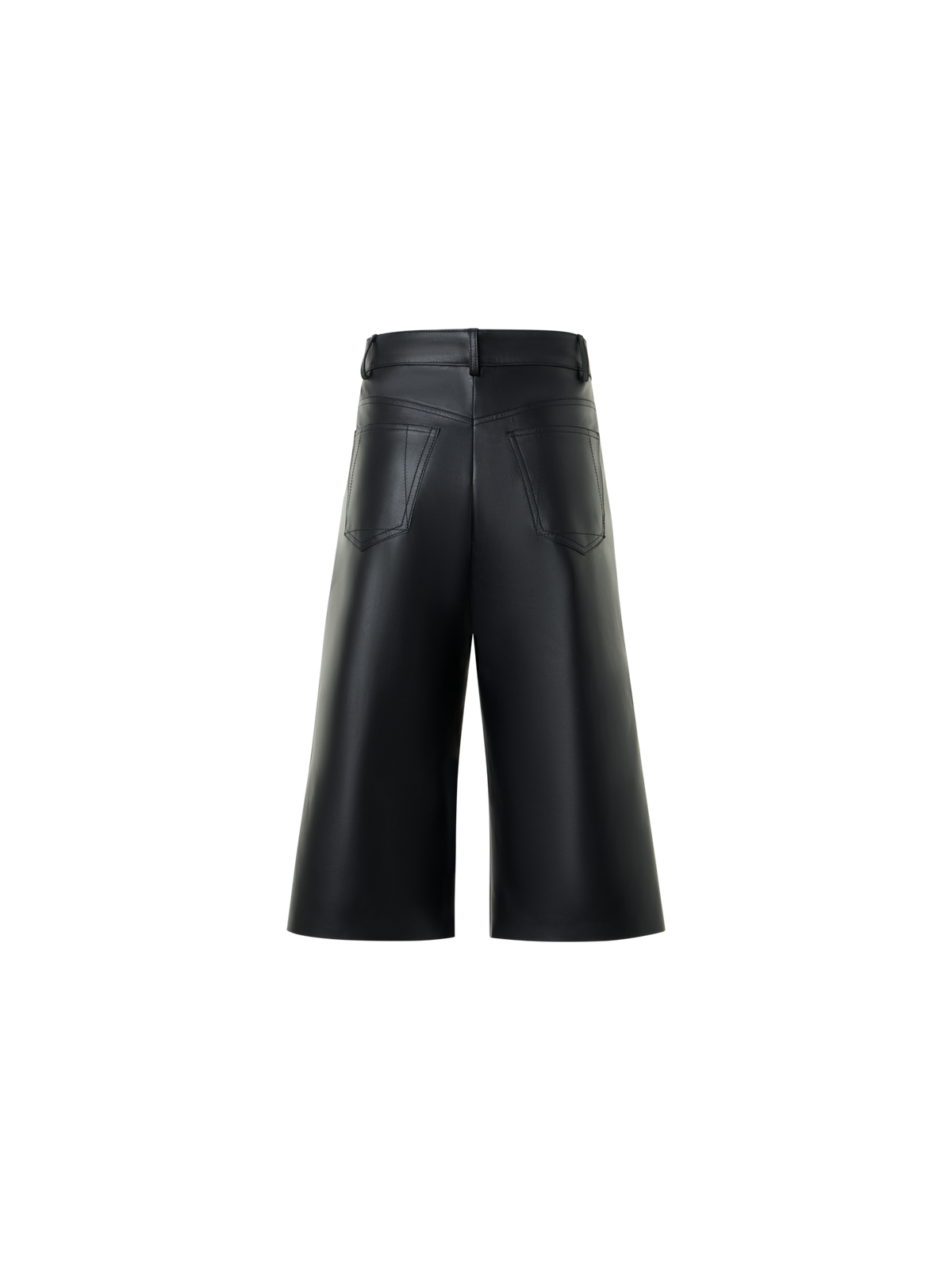 Designer WBermudashorts mit weitem Bein aus Nappalederide Leg Bermuda in Leather - Schwarz