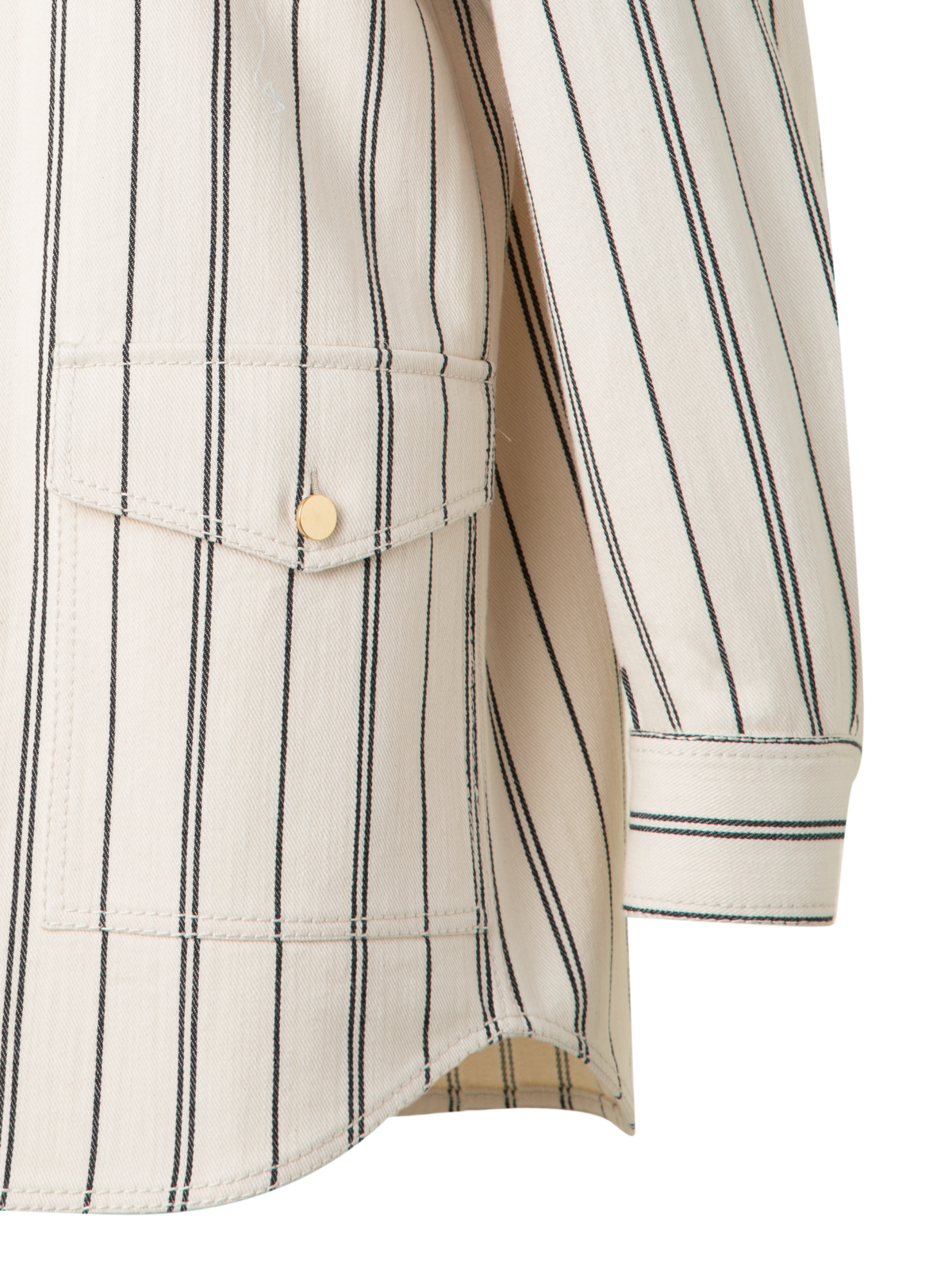 Designer Gestreifte Boyfriend-Denim-Jacke - Bunt - Ecru - Weiss