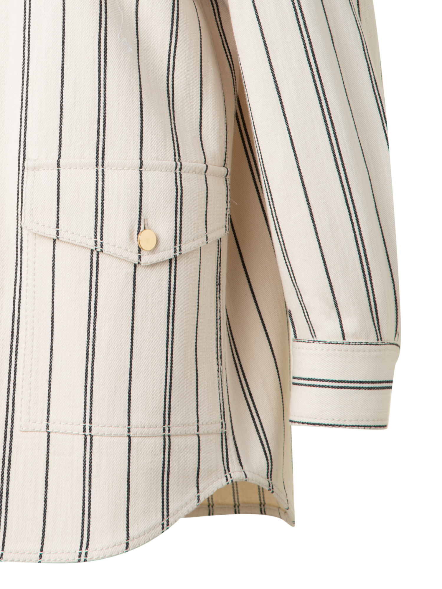 Designer Gestreifte Boyfriend-Denim-Jacke - Bunt - Ecru - Weiss