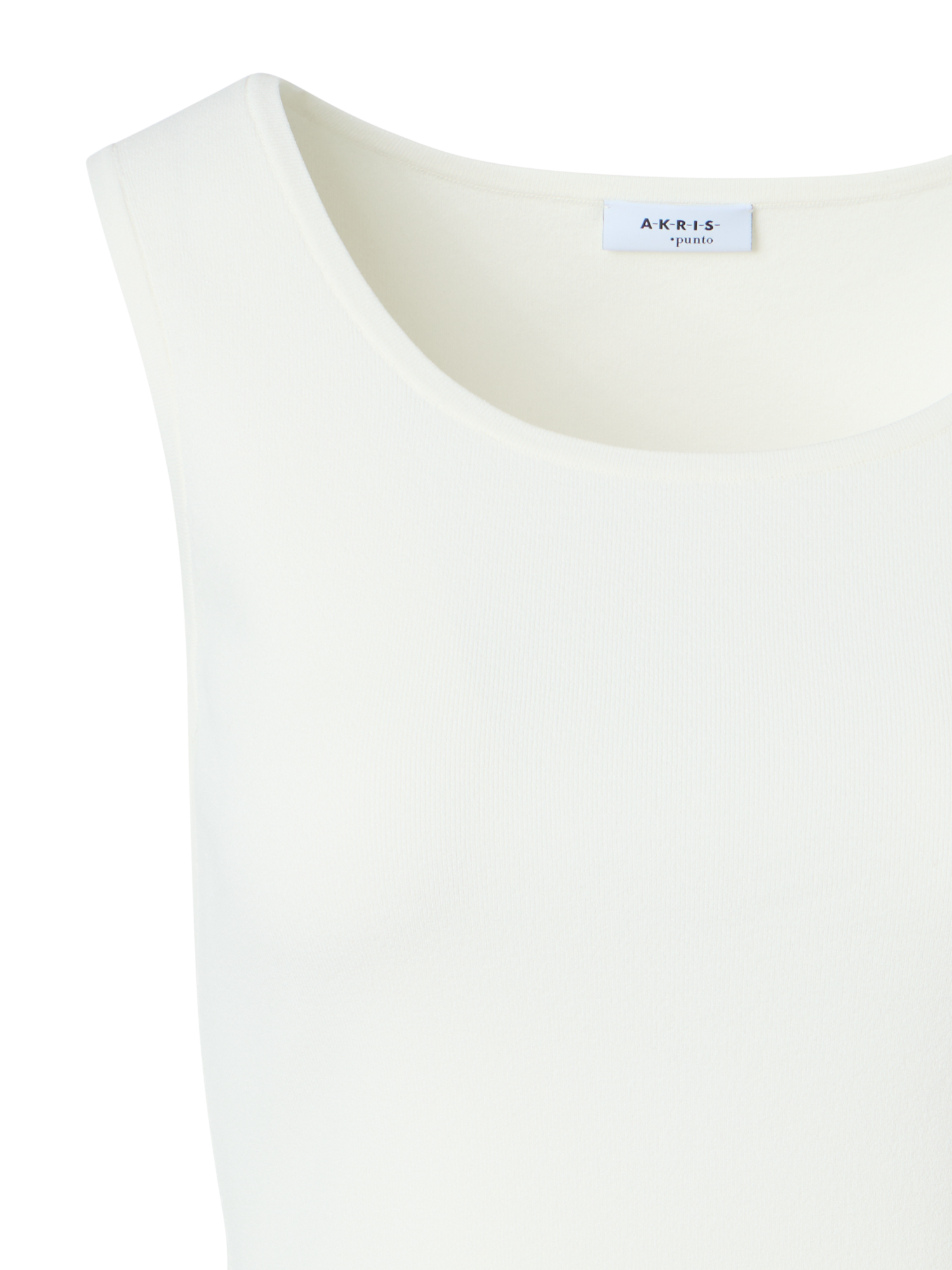 Designer Tailliertes Tanktop aus Viskosemischung-Strick - Weiss