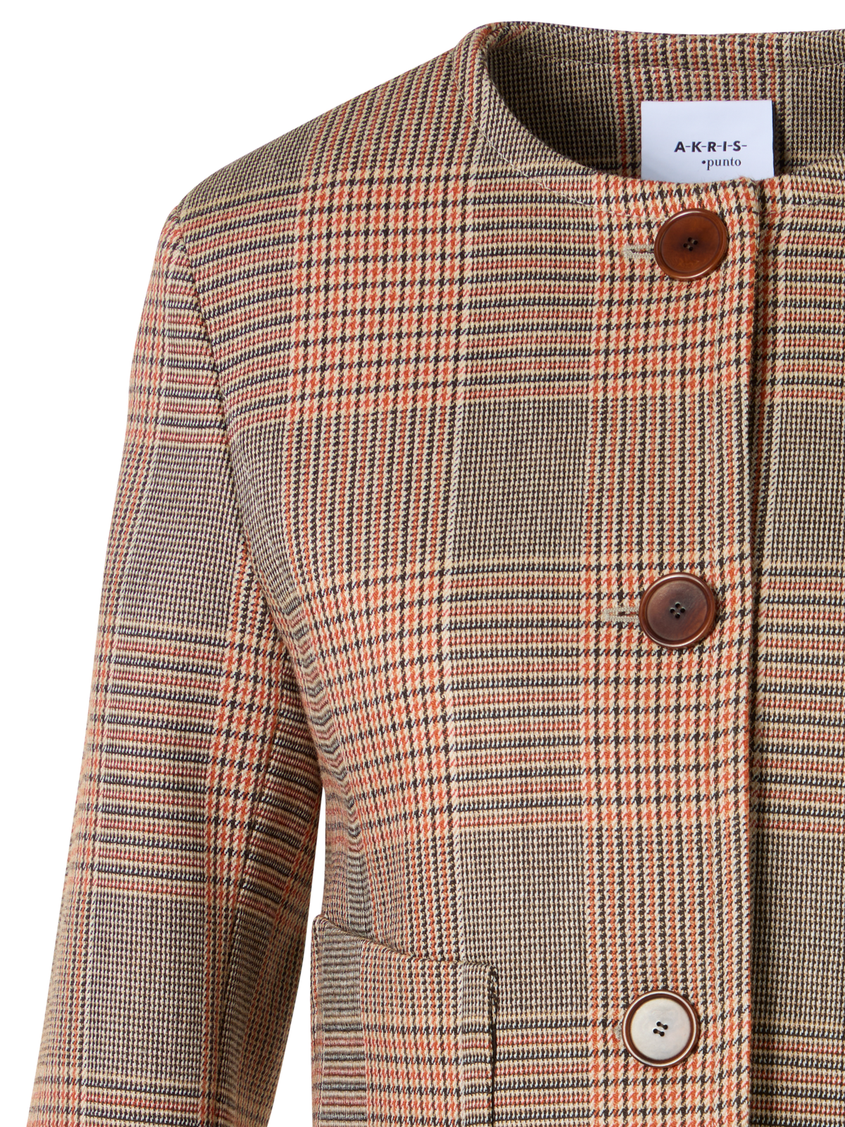 Designer Langärmelige Jacke aus Glencheck auf schwerem Woll-Twill - Bunt