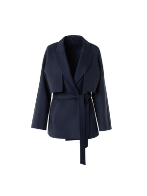Designer Kurzer Duo-Mantel Kaschmir Weste & Bolero - Dunkelblau - Blau
