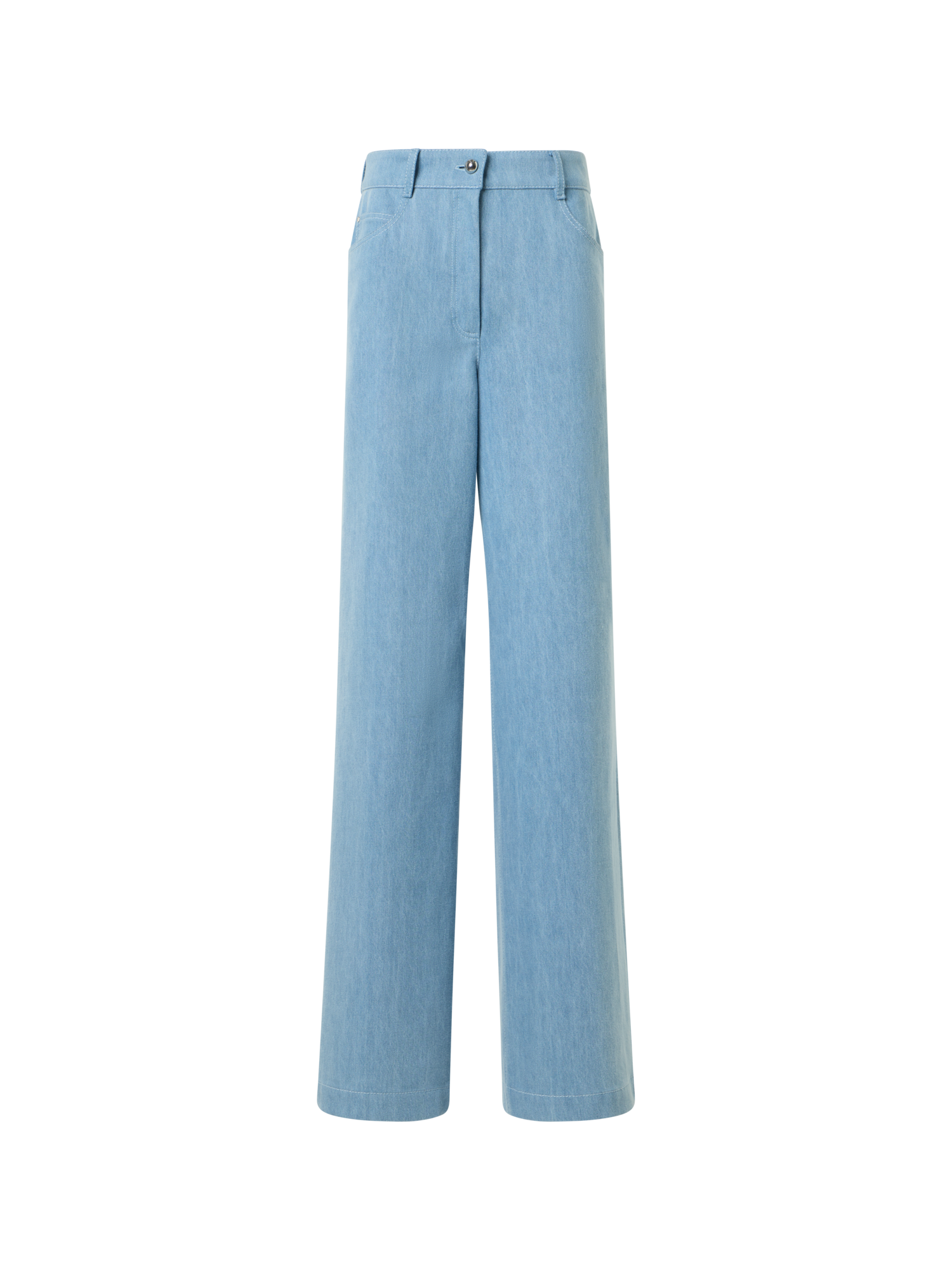 Designer Cooper Wide Leg Hose aus Stretch-Baumwolldenim - Blau