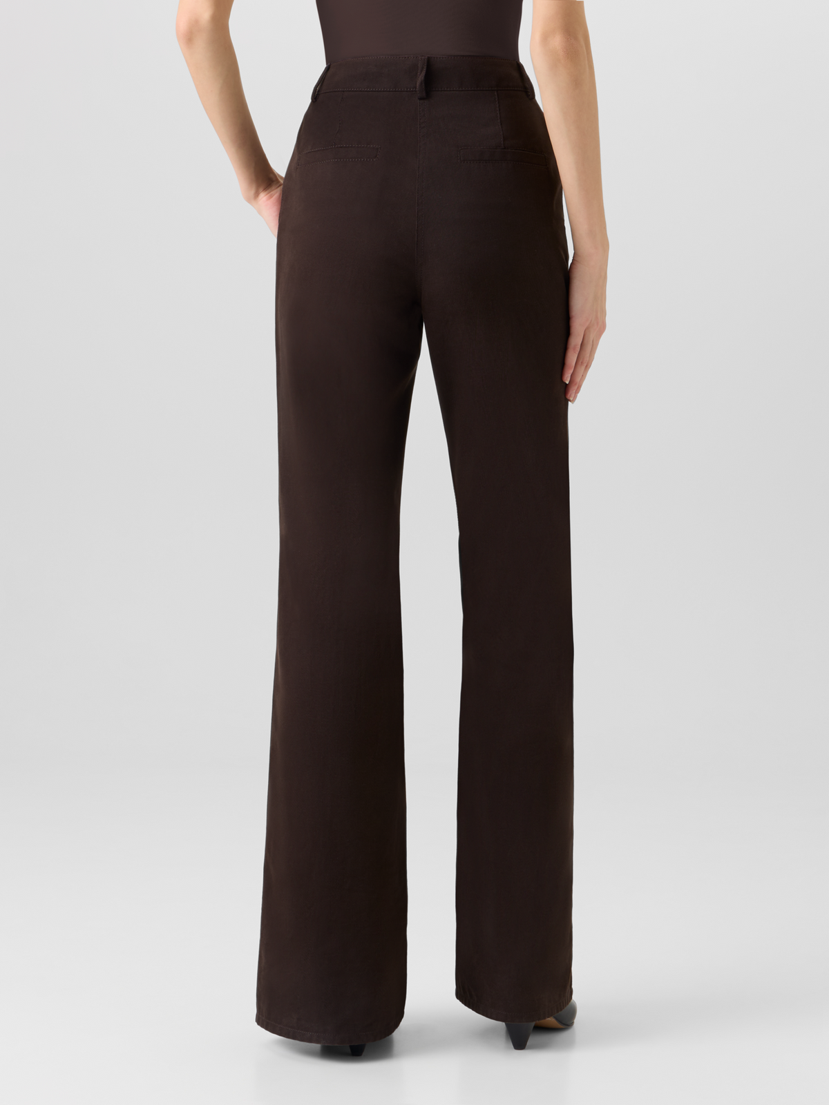 Designer Celia Bootcut Hose aus Baumwoll-Gabardine - Braun #editorial