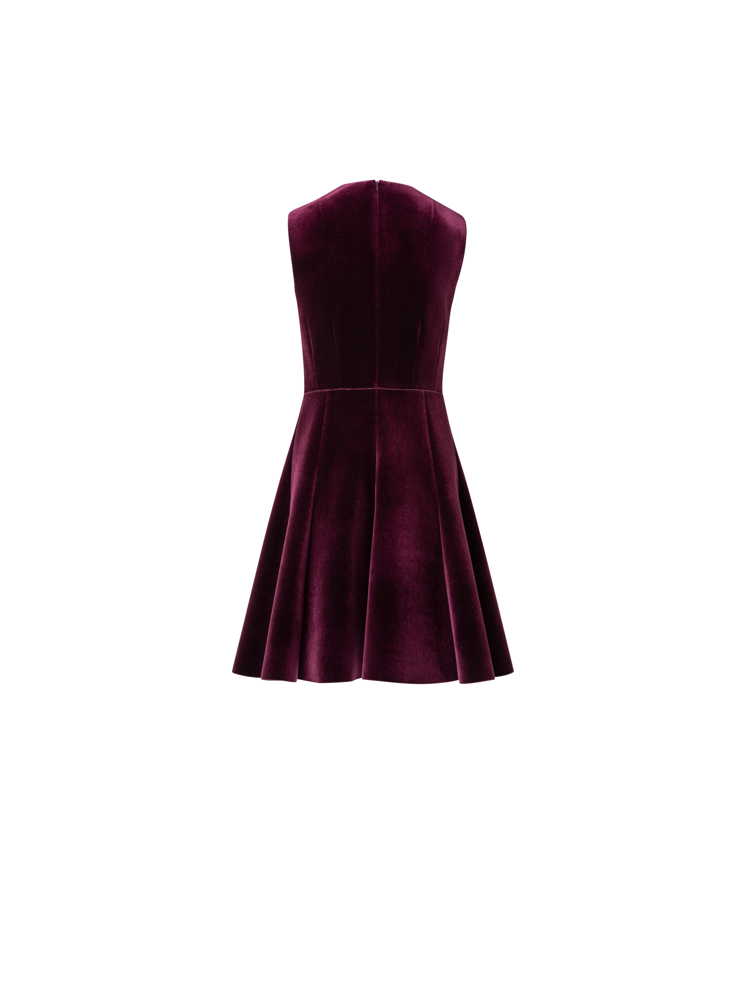 Designer Cocktail-Kleid aus Neopren-Samt in A-Linie - Rosa