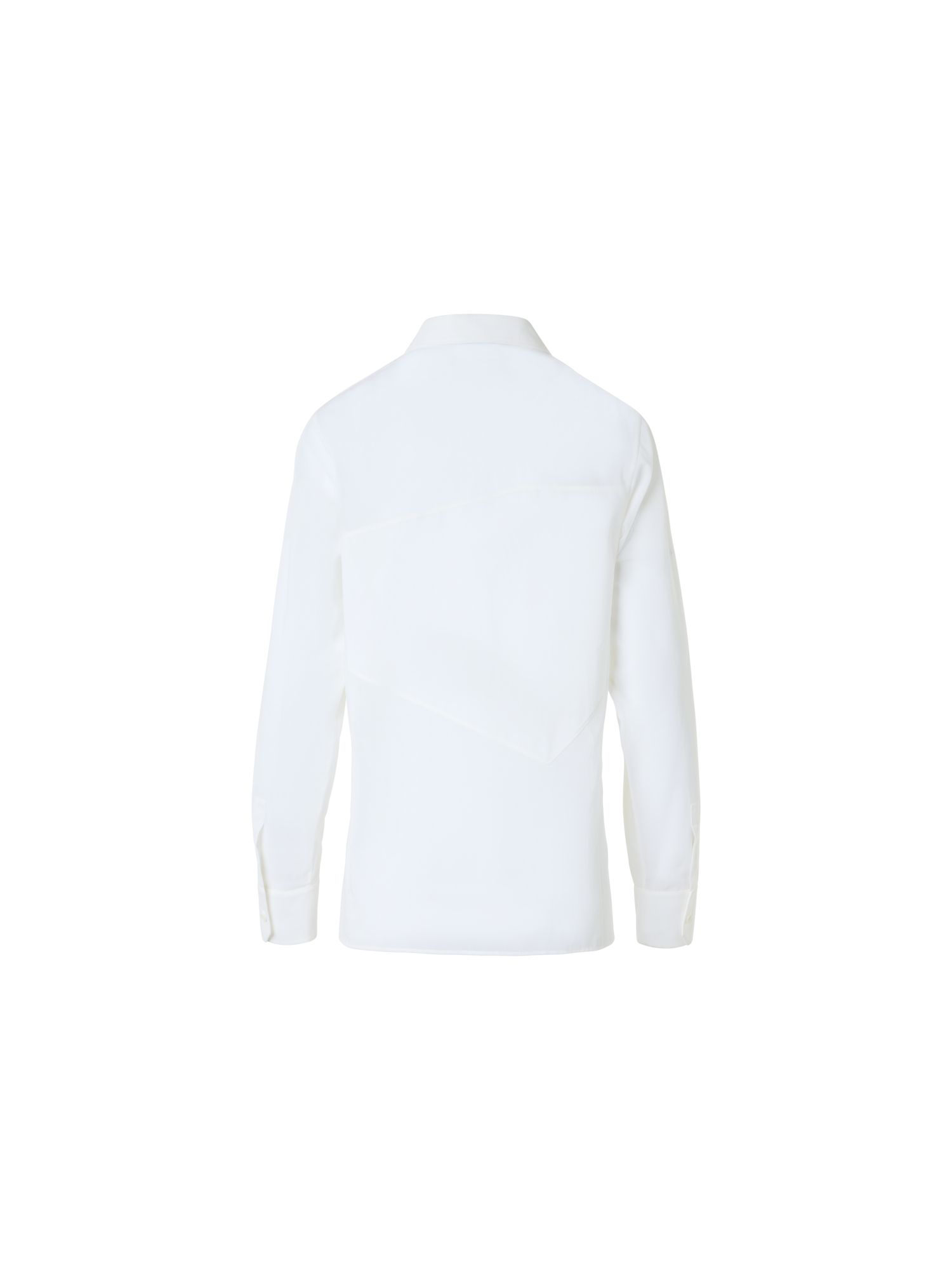 Designer Baumwollbluse mit Polygon-Einsatz - Weiss