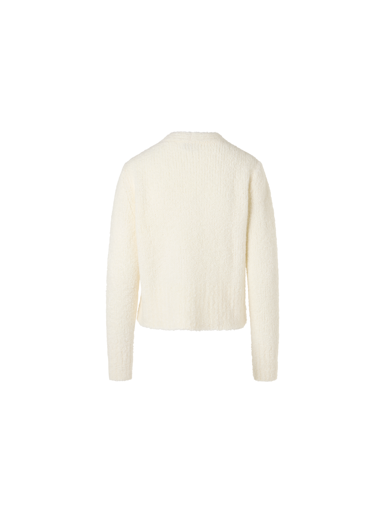 Designer Kurze Strickjacke aus Kaschmir-Seide-Bouclé - Ecru