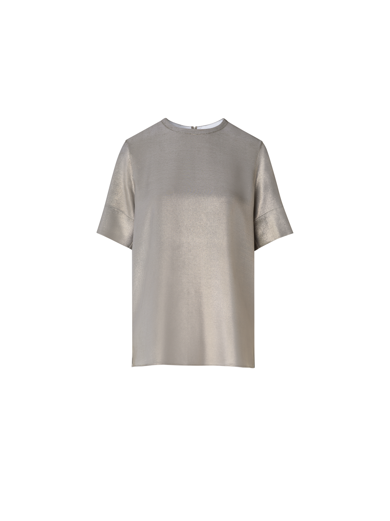 Designer Oversize T-Shirt-Bluse aus Seiden-Lurex - Gold