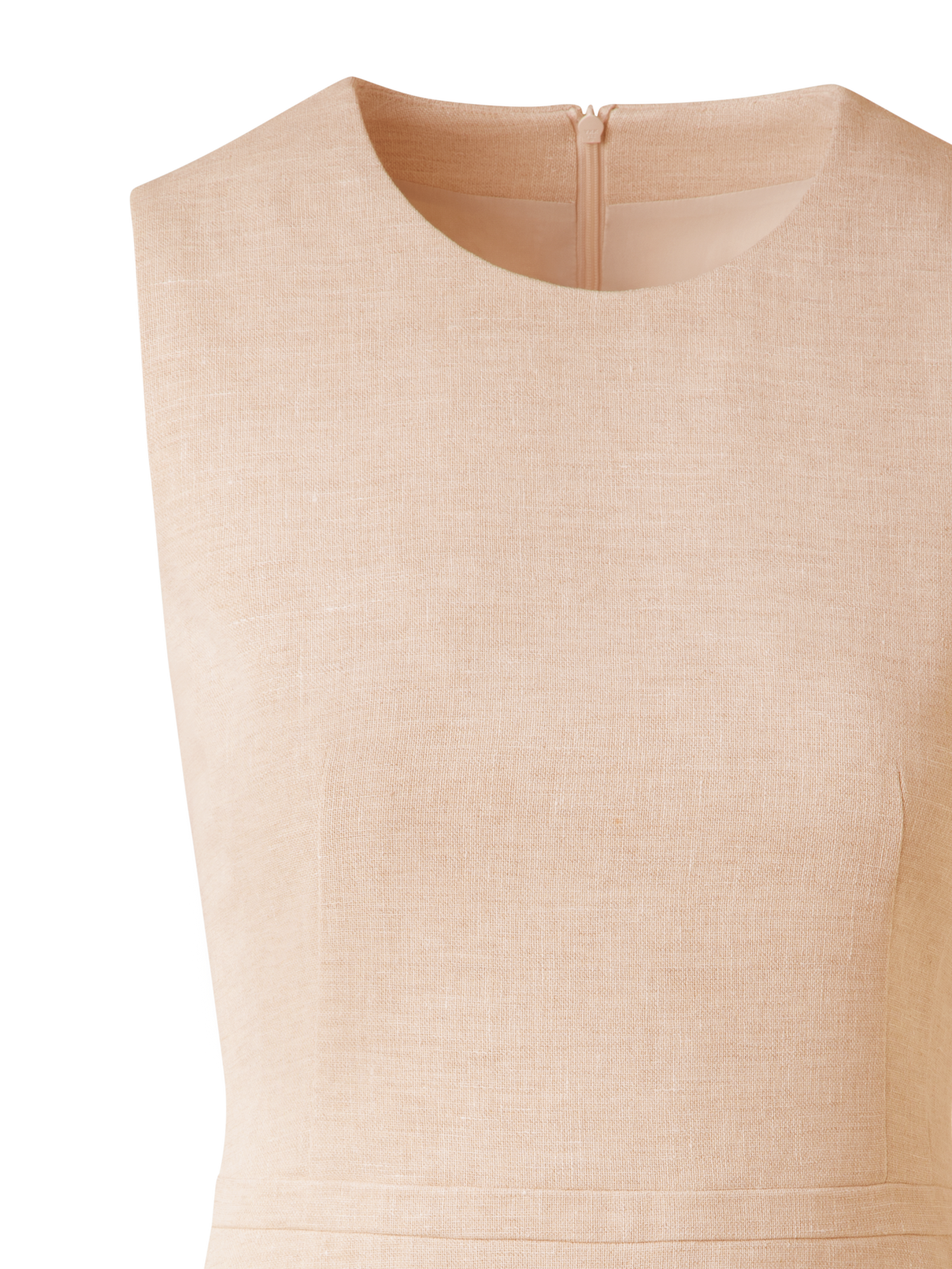 Designer Etuikleid in A-Linie aus Leinen-Doubleface - Beige