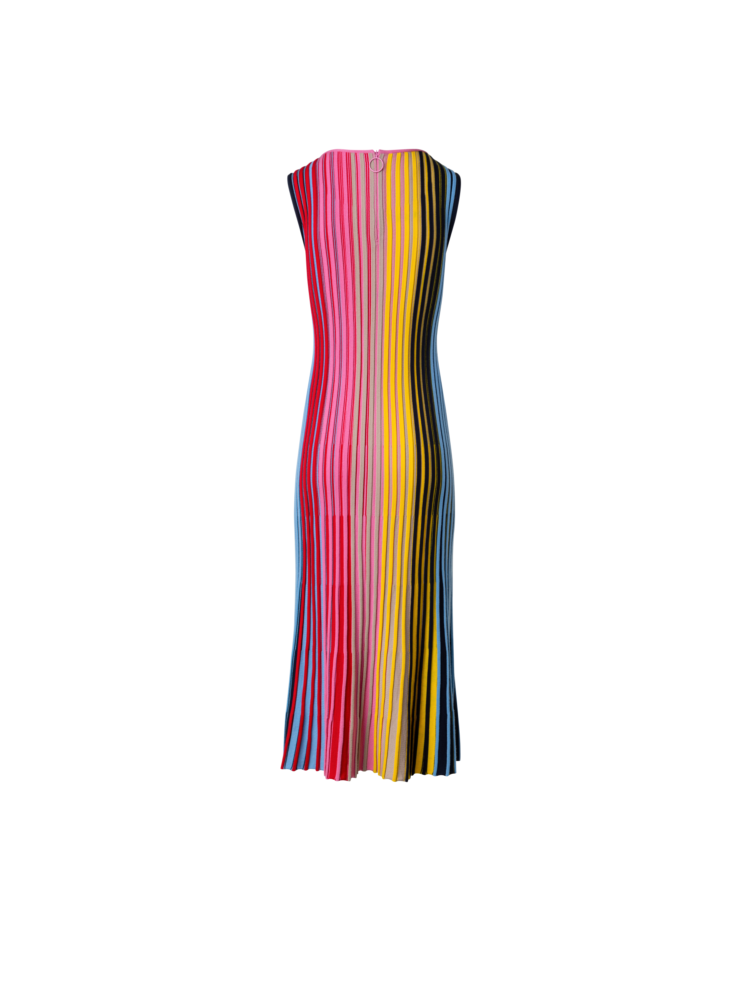 Designer Merino-Strickkleid mit Regenbogenripp - Bunt