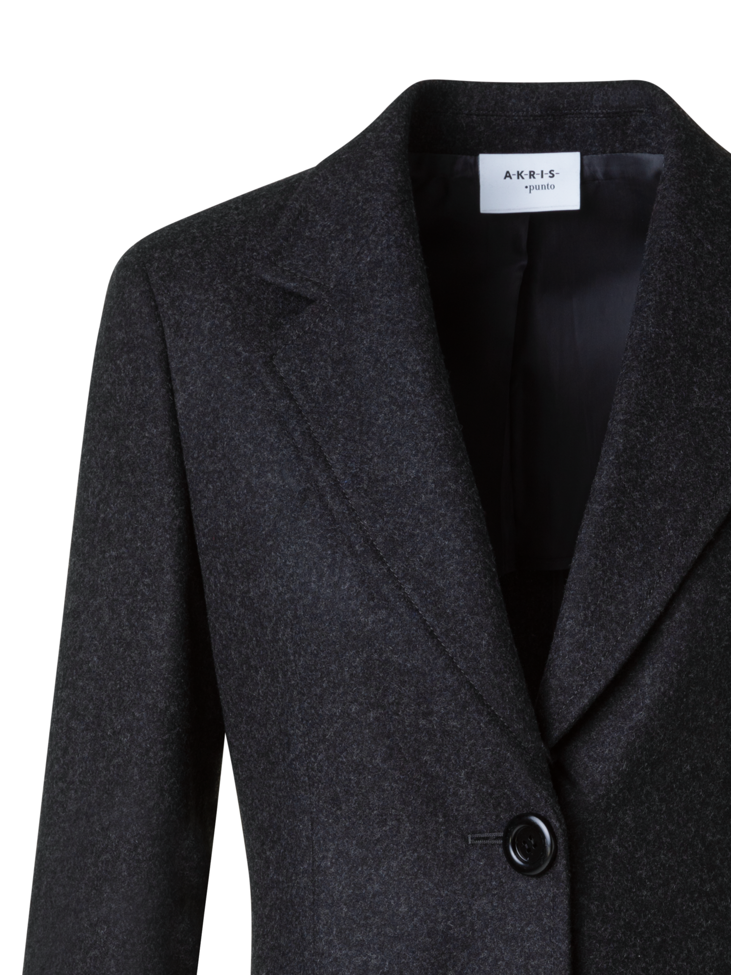 Designer Winterlicher Wollflanell Blazer - Grau