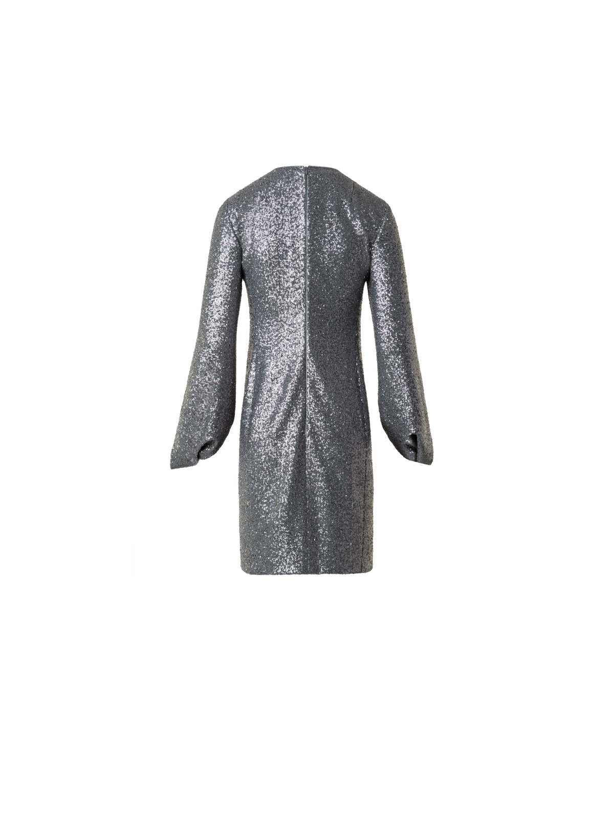 Designer Pailletten-Cocktailkleid mit langen Ärmeln - Grau - Silber