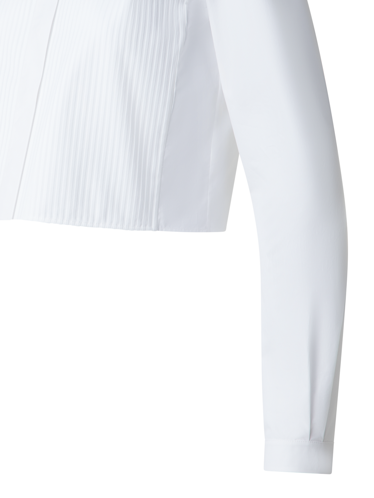 Designer Cropped-Baumwoll-Bluse - Weiss