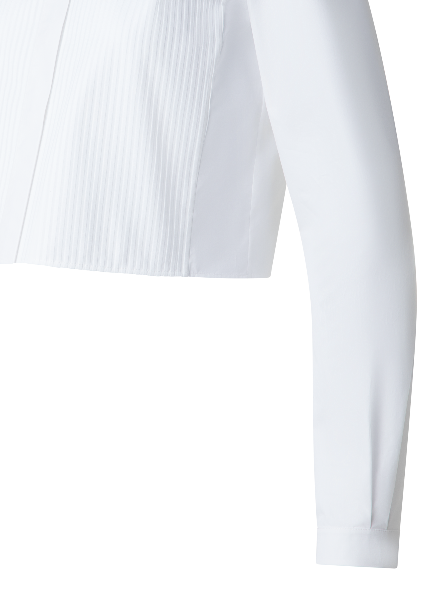 Designer Cropped-Baumwoll-Bluse - Weiss