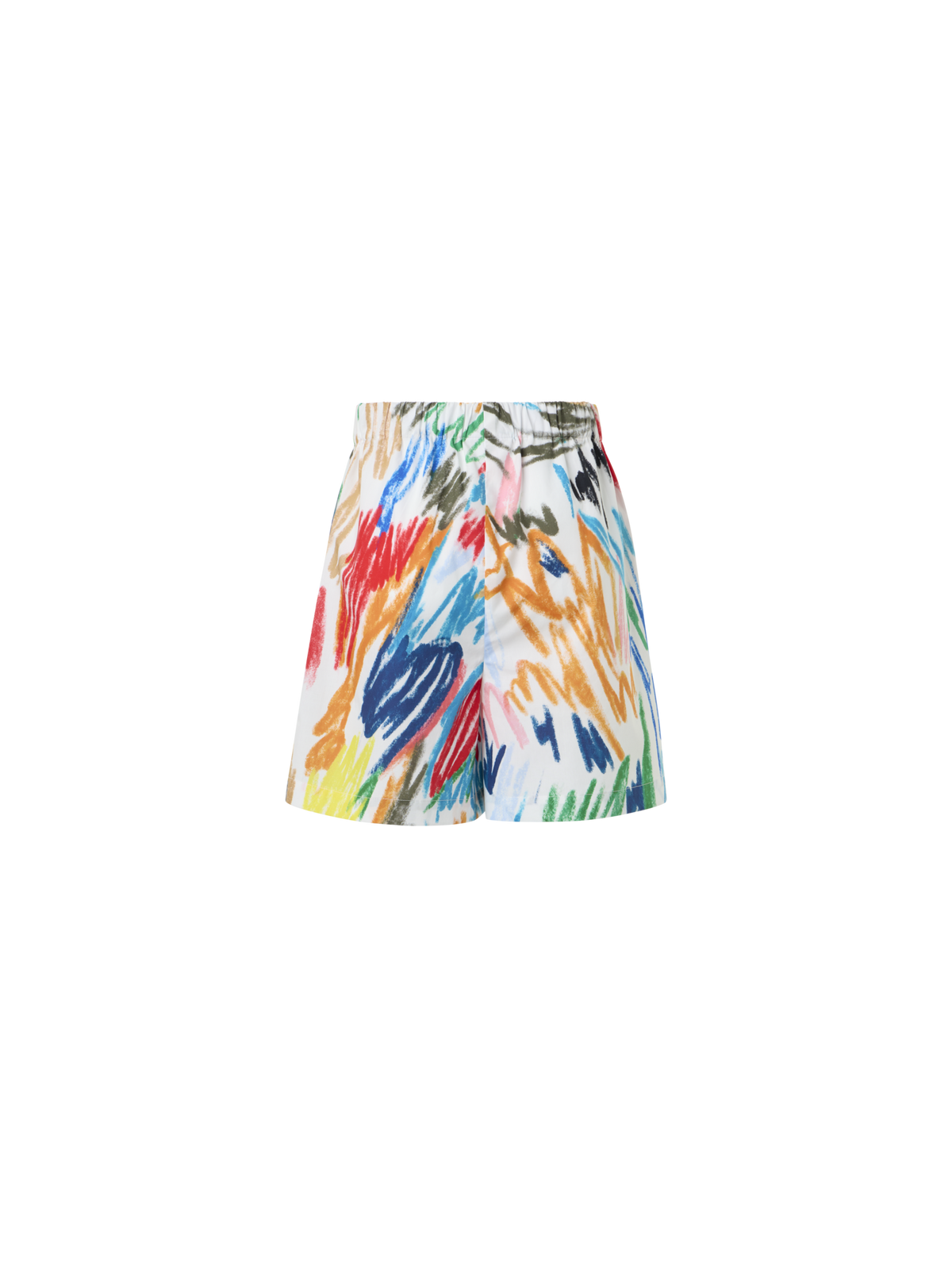 Designer Felice Baumwollshorts mit Scribble-Druck und elastischem Bund - Bunt