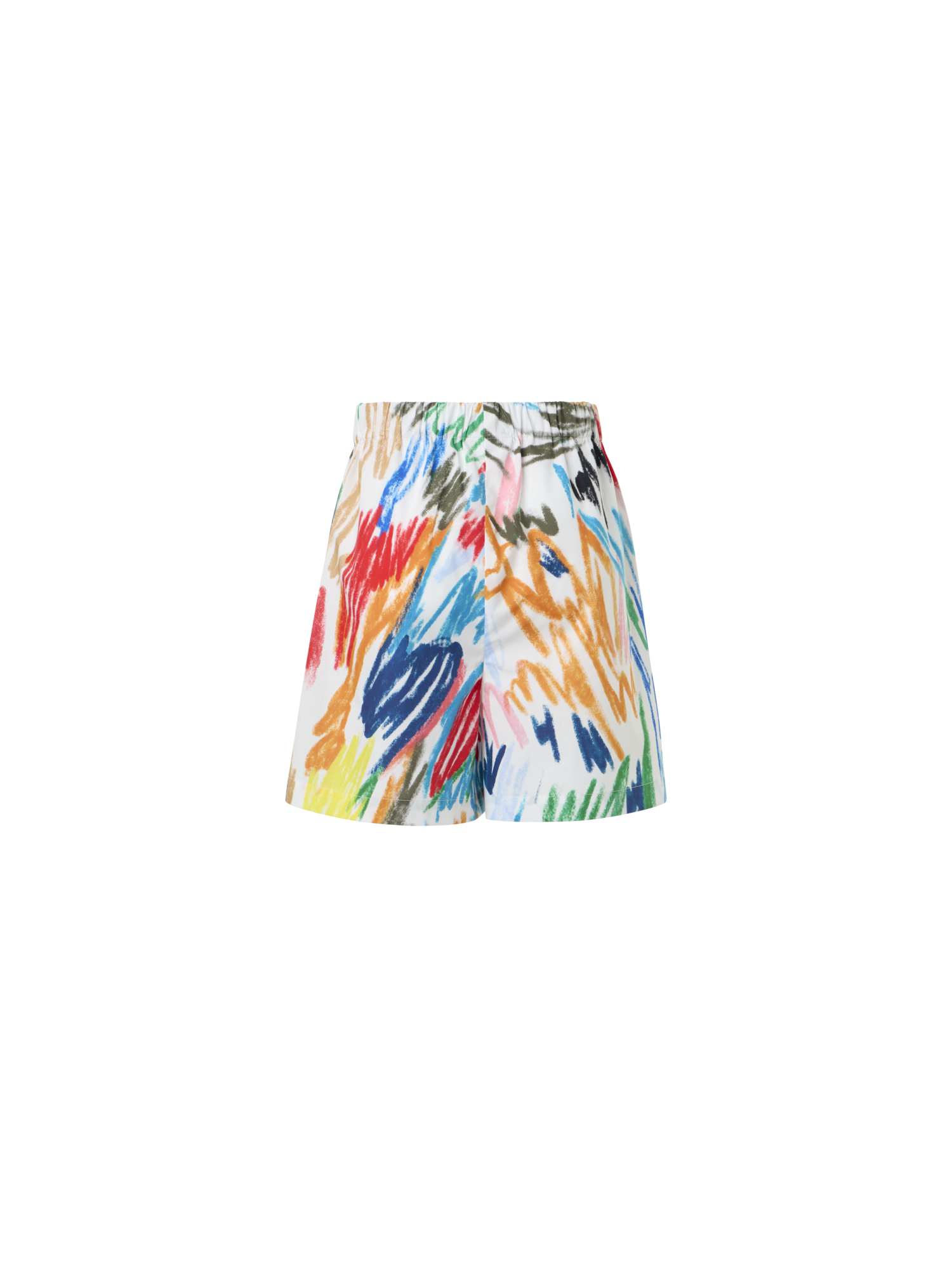 Designer Felice Baumwollshorts mit Scribble-Druck und elastischem Bund - Bunt