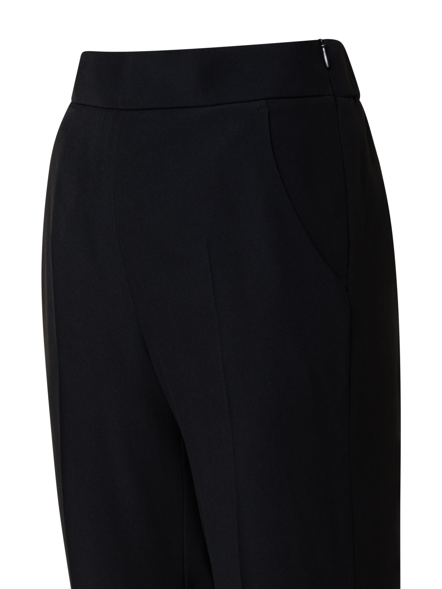 Designer Tapered Hose aus Crêpe - Schwarz