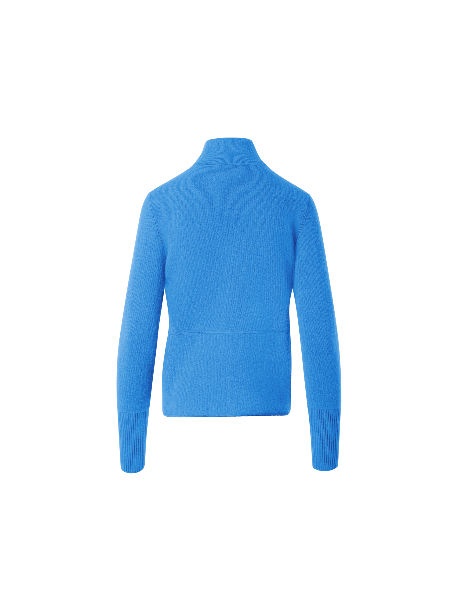 Designer Cardigan aus Kaschmir-Piqué mit Stehkragen - Blau