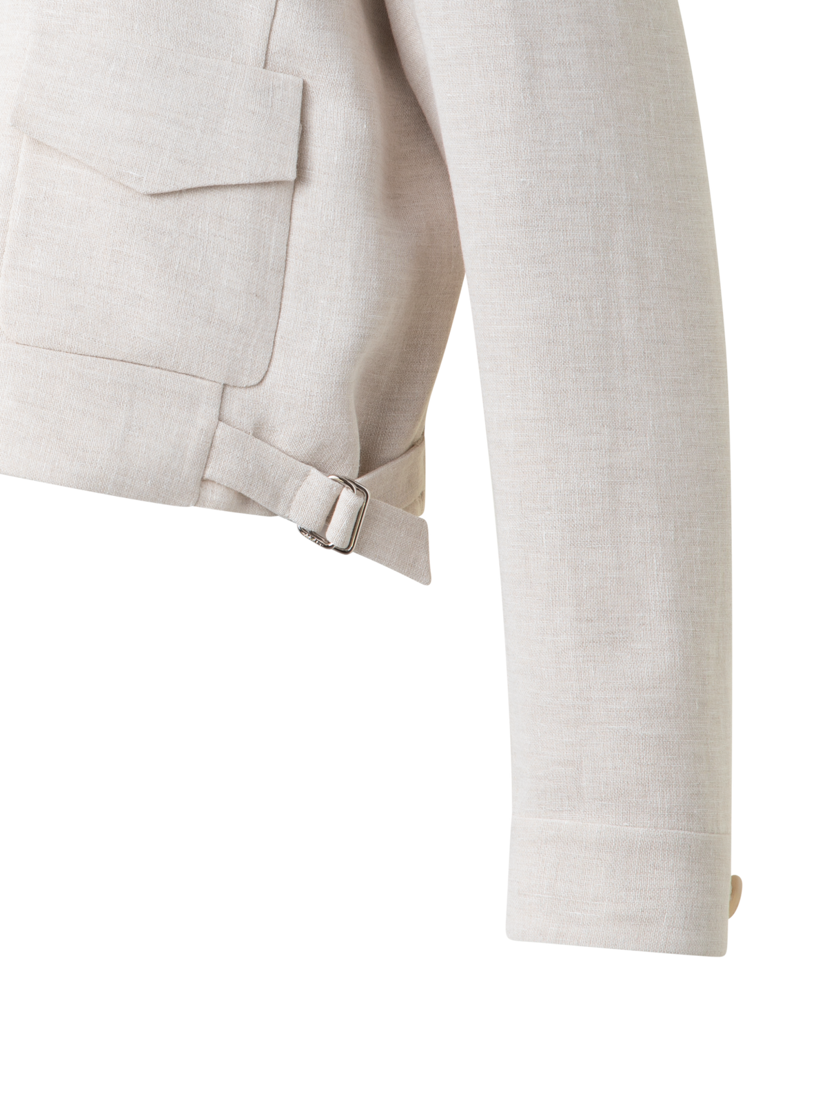 Designer Kurze Blousonjacke aus Leinen-Doubleface - Grau - Beige