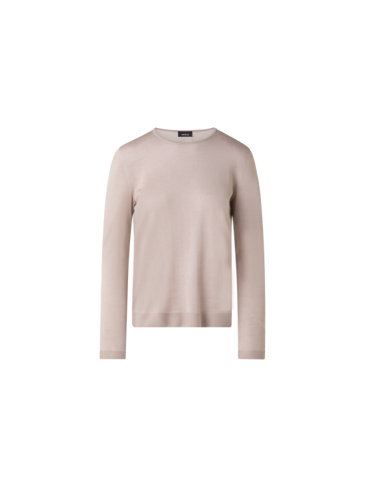 Designer Nahtloser Pullover aus Kaschmir und Seide - Beige