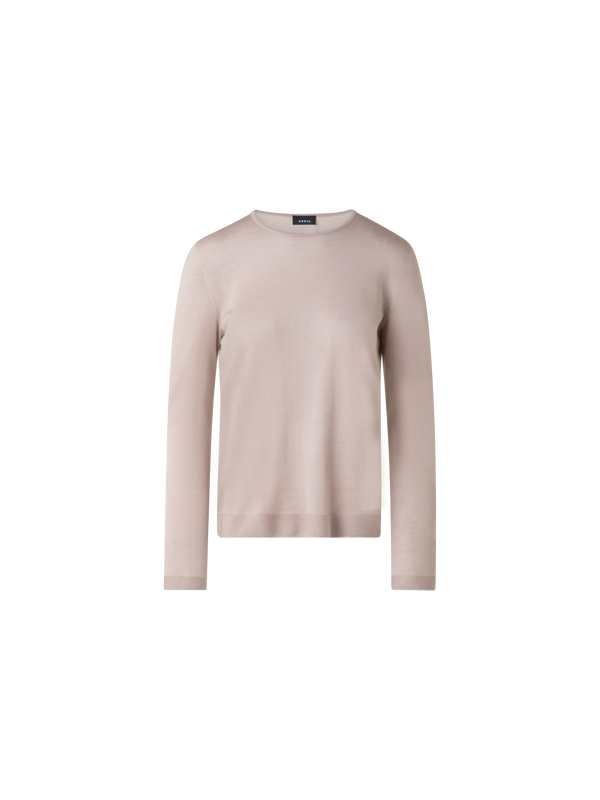 Designer Nahtloser Pullover aus Kaschmir und Seide - Beige