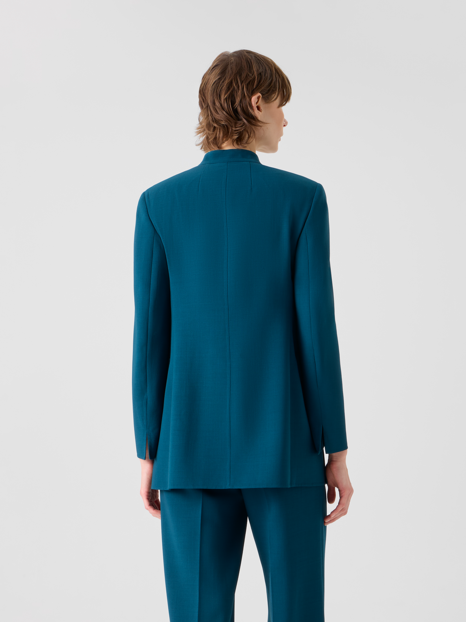 Designer Alvar Jacke im Cardigan-Stil aus Woll-Doubleface - Grün 