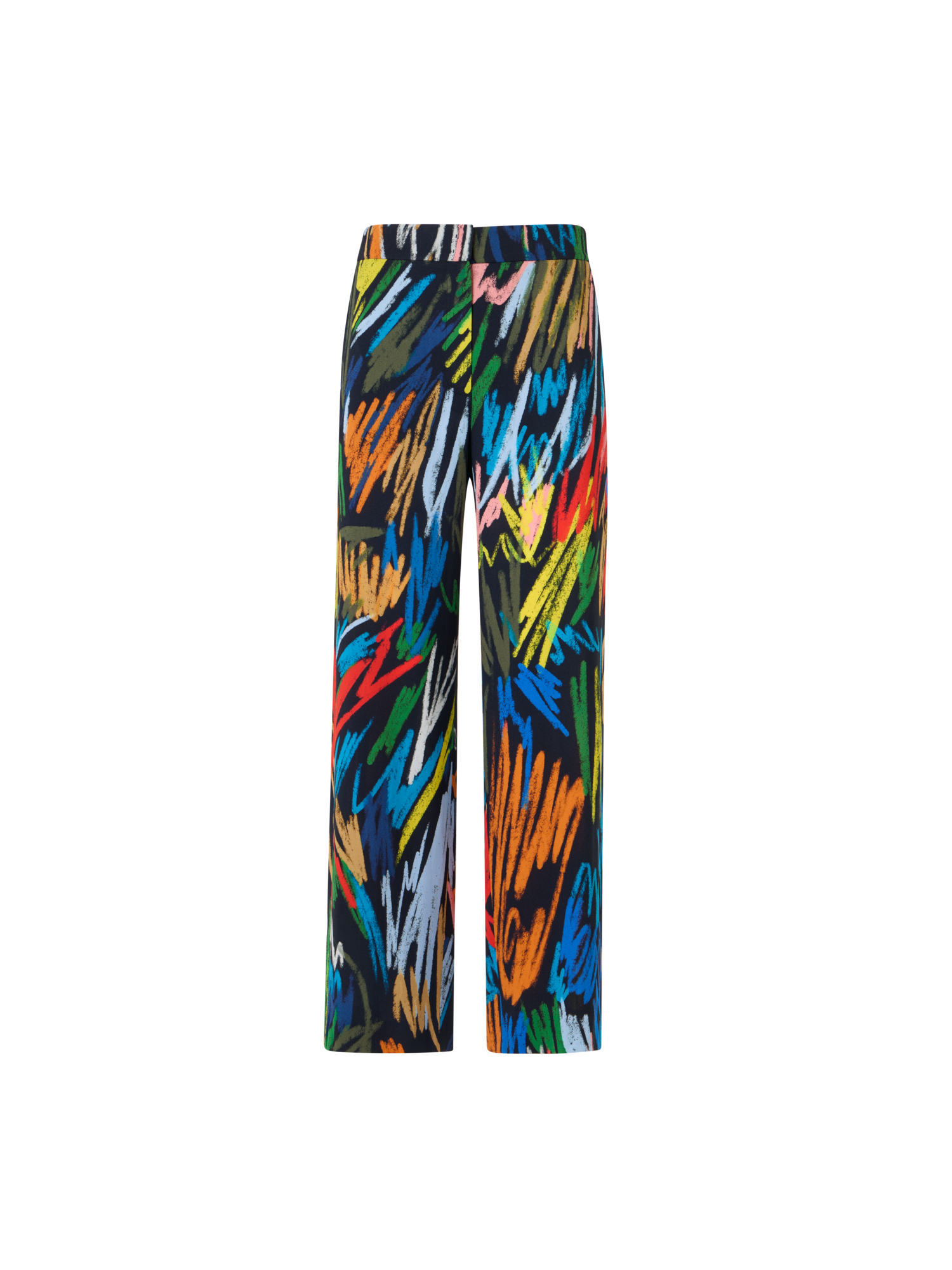 Designer Marlon Cropped Hose mit Scribble-Druck und elastischem Bund - Schwarz - Bunt